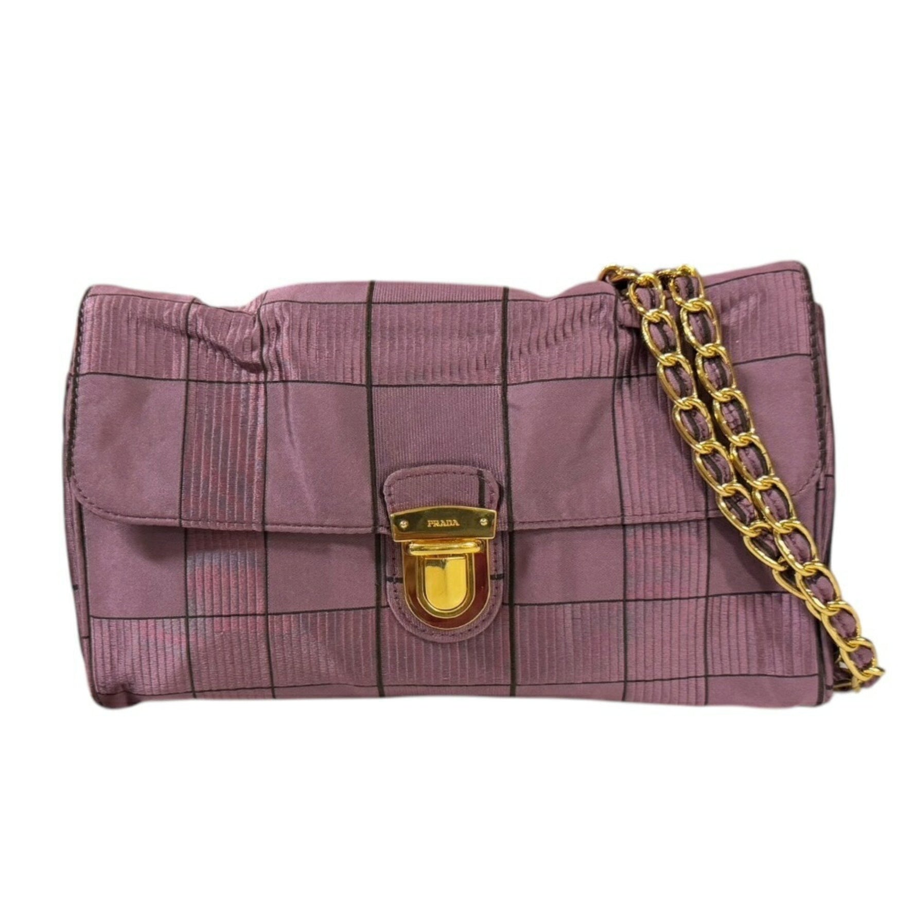 Prada Shoulder Bag Nylon Jacquard Chain