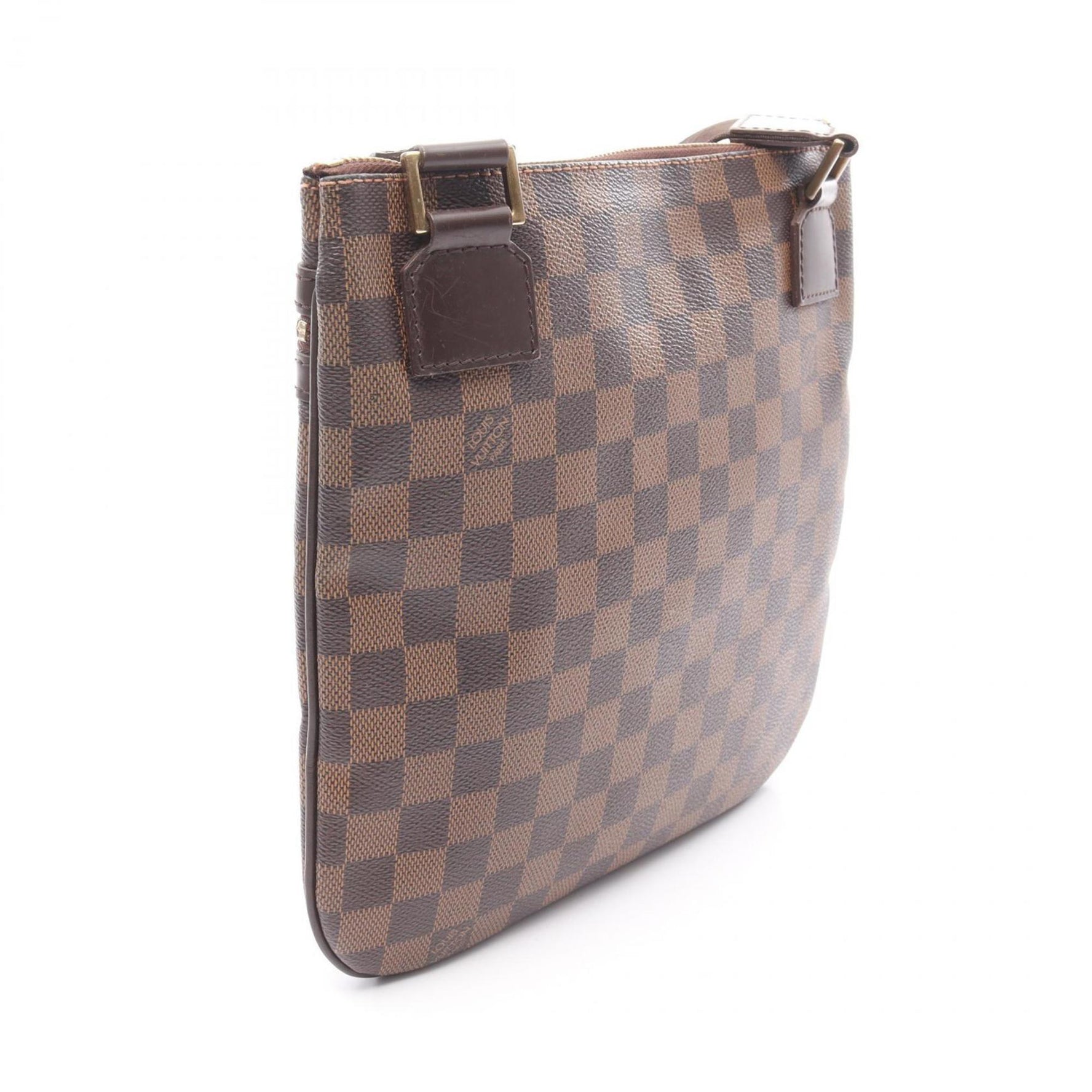 Louis Vuitton Bosphore Pochette Shoulder Bag in Coated Canvas and Leather with Damier Finish, Brown