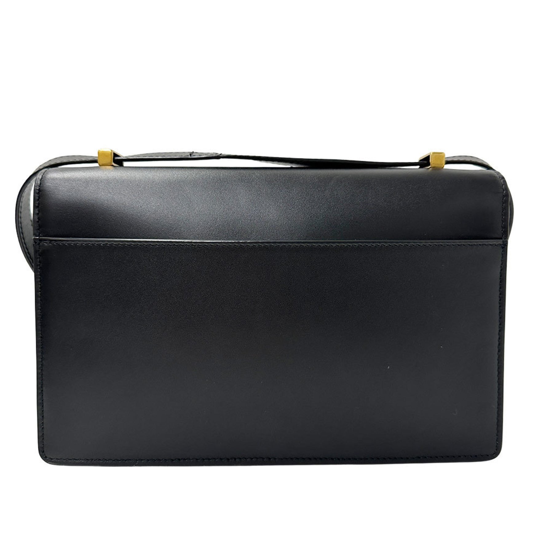 Saint Laurent Cassandra logo satchel shoulder bag in black leather with an accordion flap.