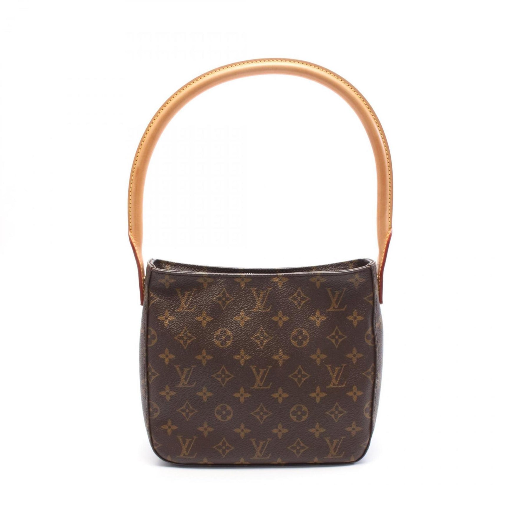 Louis Vuitton Looping MM Shoulder Bag Coated Canvas Leather Monogram Brown