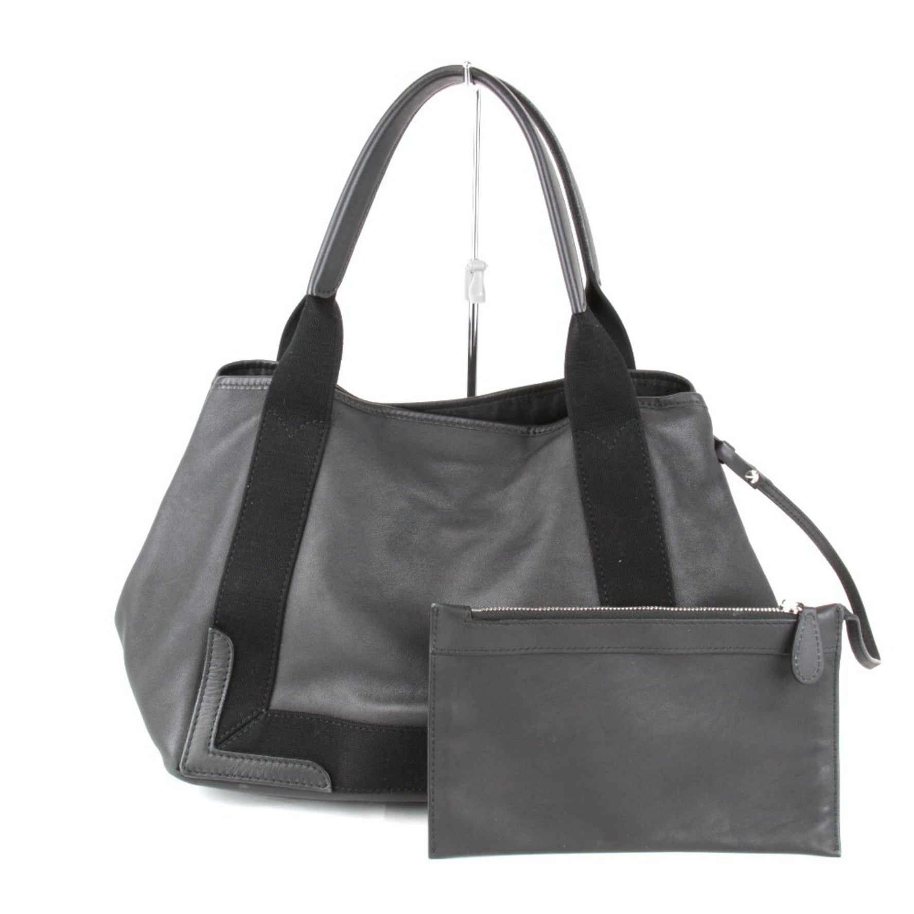 BALENCIAGA Navy Cabas Handbag Leather