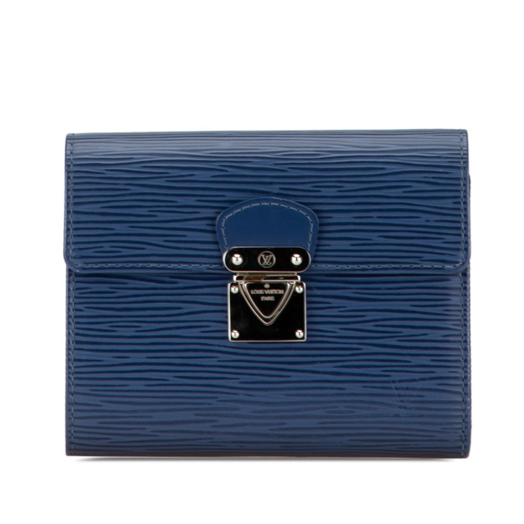 Louis Vuitton Epi Portefeuille Koala Tri-fold Wallet Blue Silver Leather