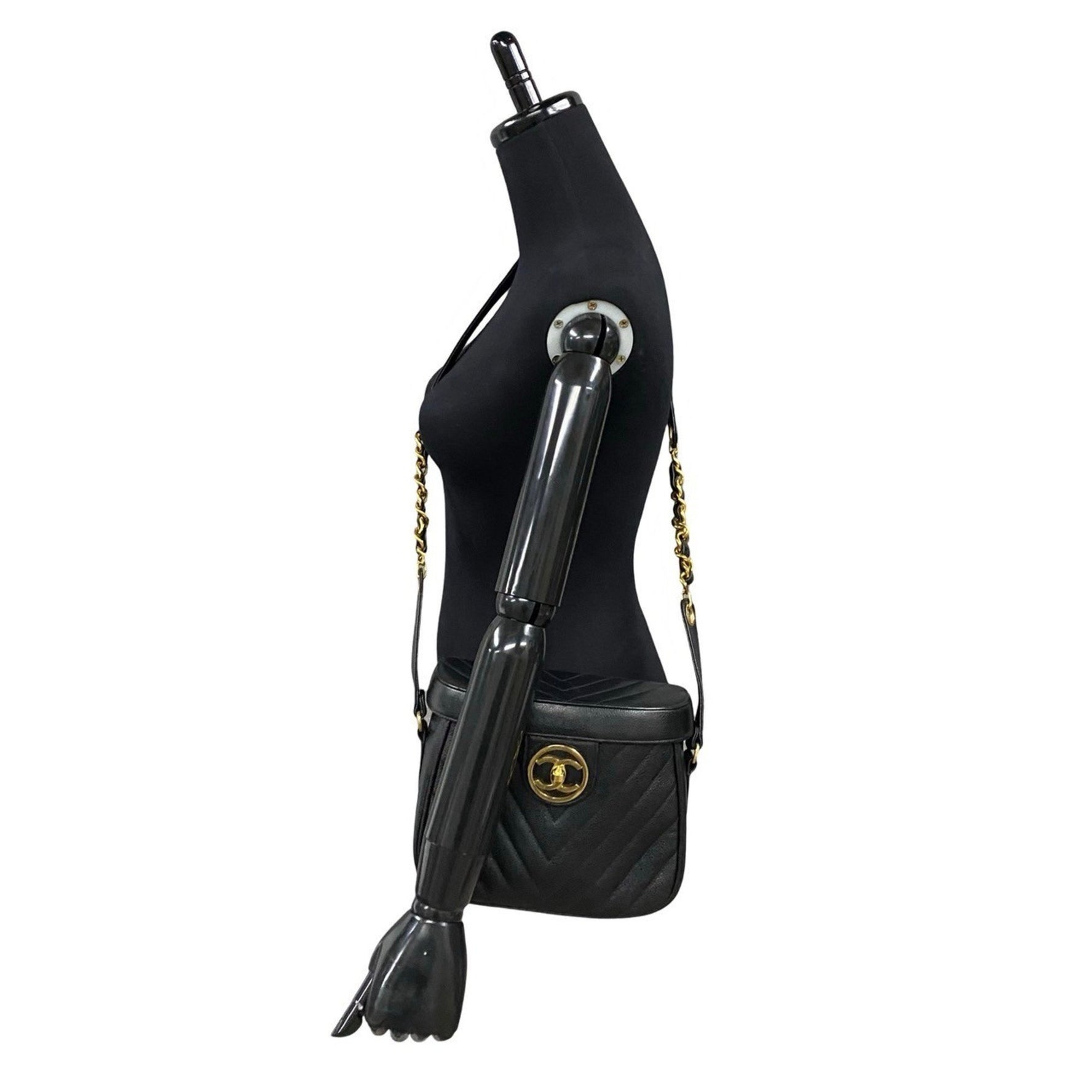 CHANEL Coco Mark Matte Caviar Leather Mini Shoulder Bag in