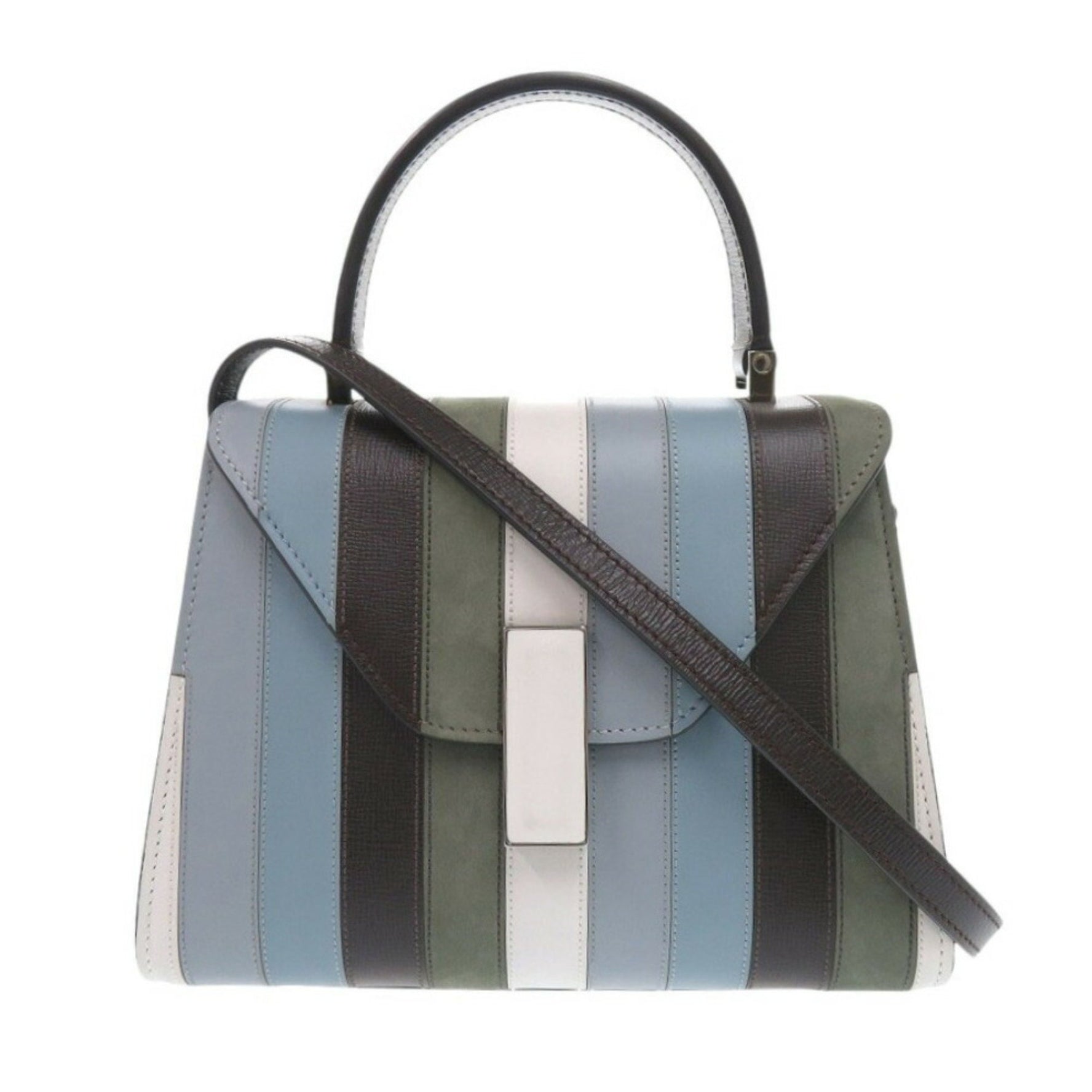 Valextra SUNNEI Mini Iside Leather Blue 2way Handbag 1300Valextra