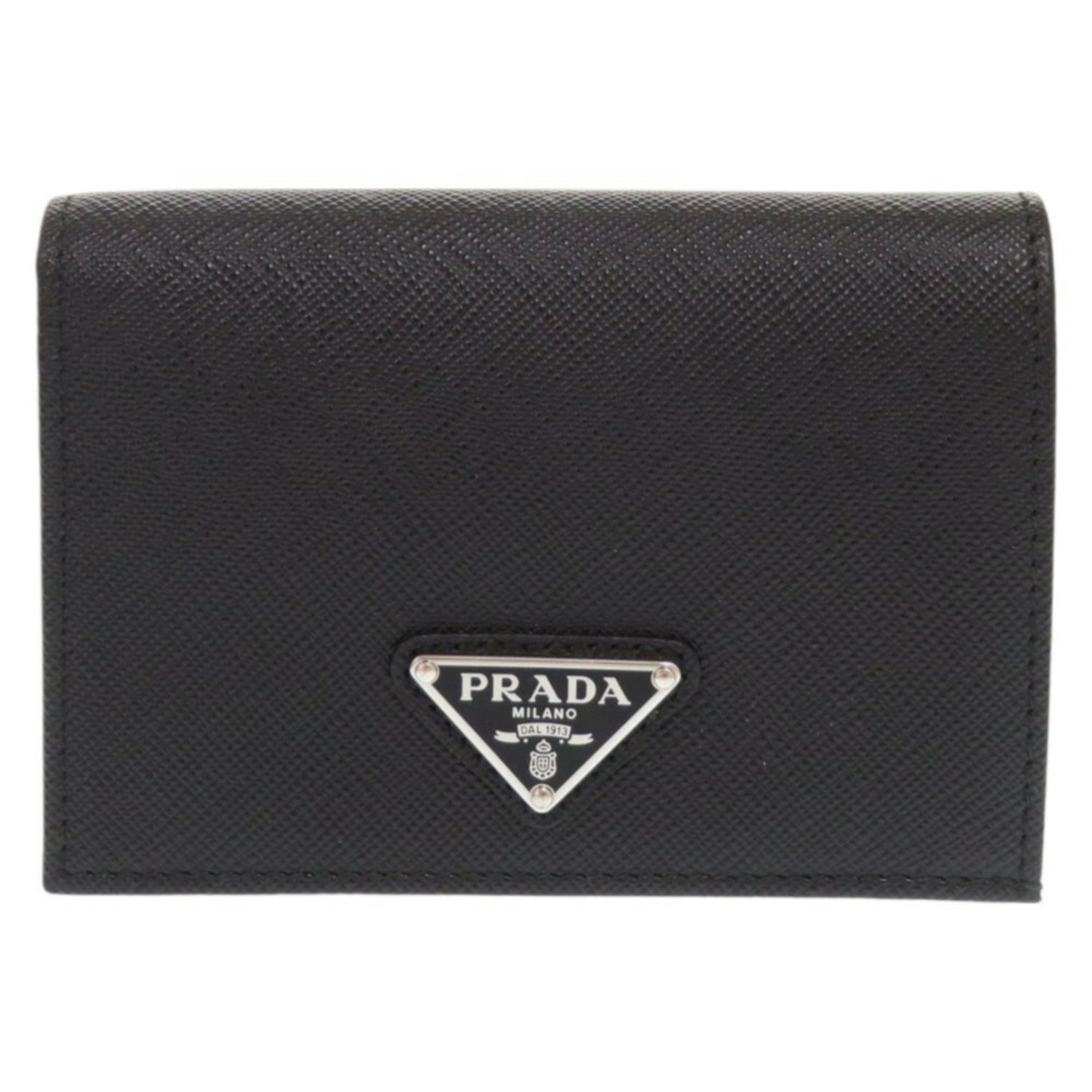 Unused Prada Triangle Saffiano Leather Bi-fold Wallet