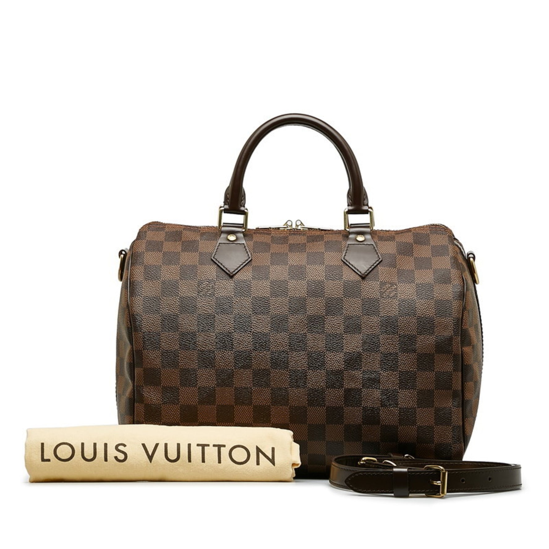 Louis Vuitton Damier Speedy Bandouliere 30 Handbag Shoulder Bag PVC Leather