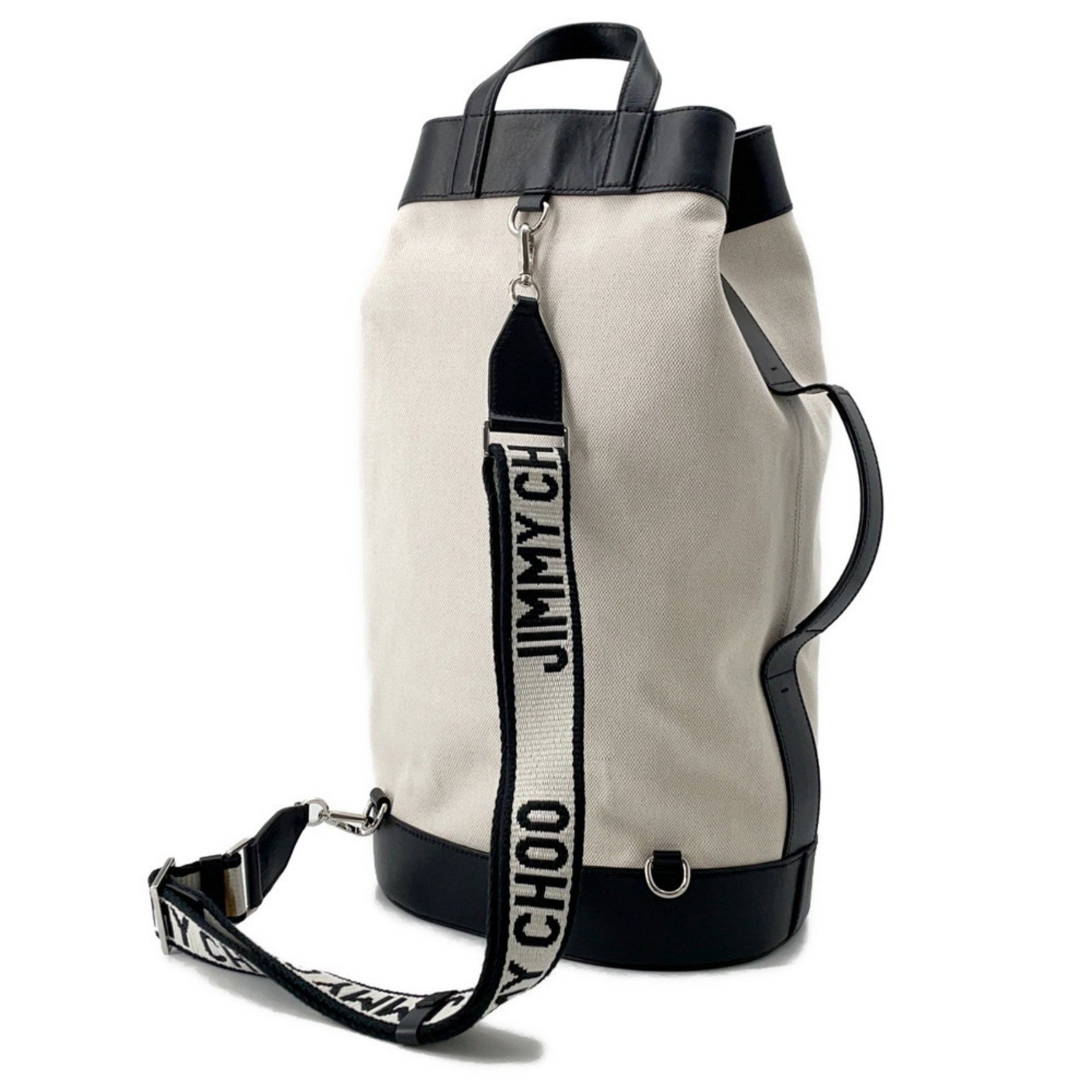 Jimmy Choo EVAN Backpack Canvas Leather 222EVAN JIMMY CHOO