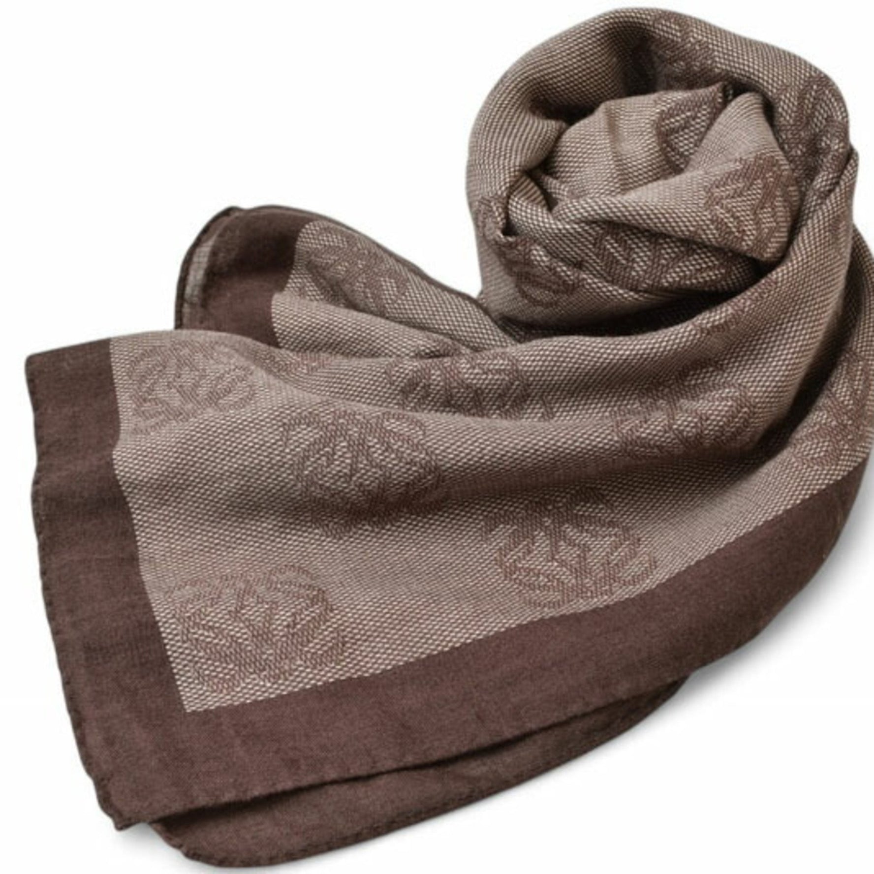 LOEWE Scarf Muffler Anagram Brown White