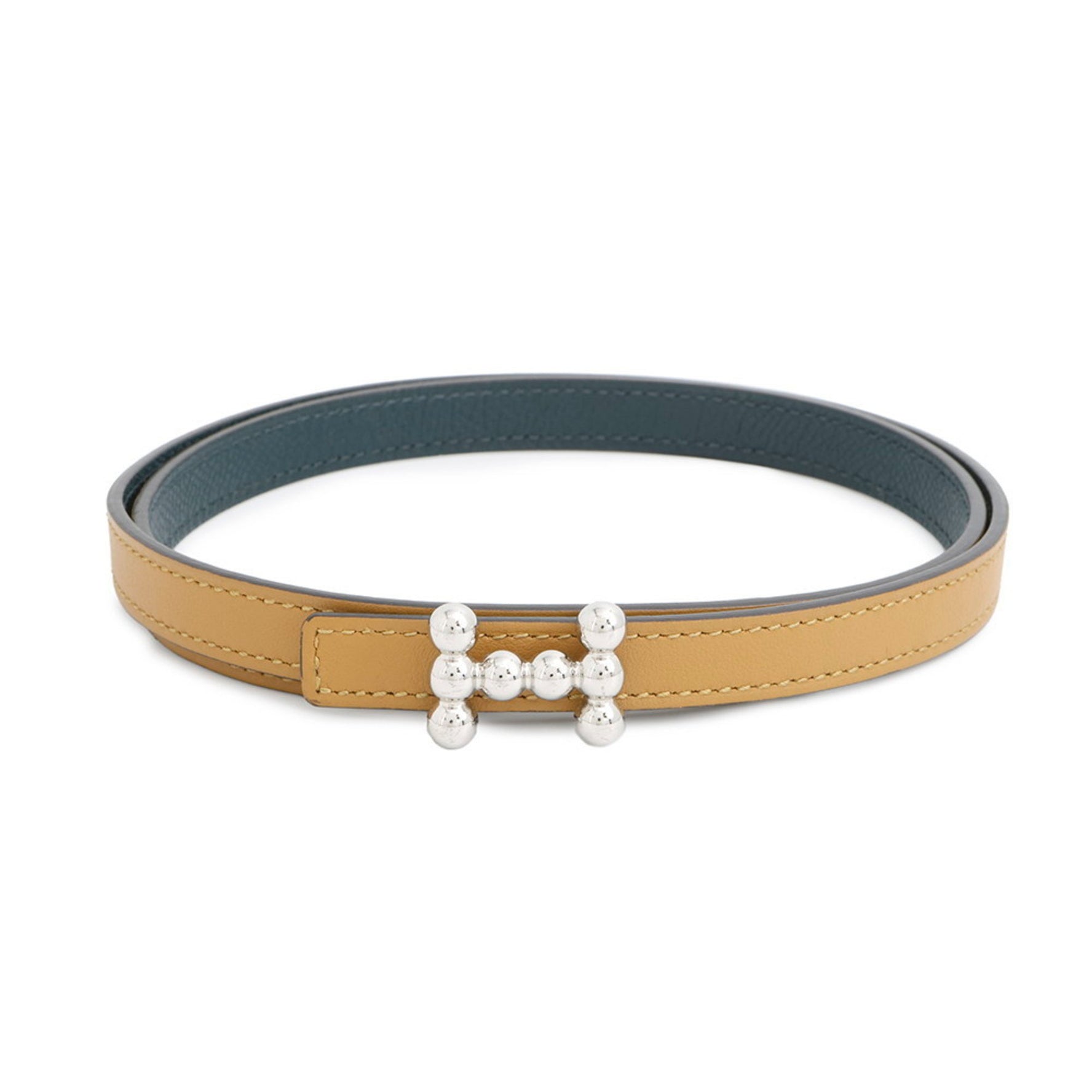 Hermes Hermès Belt Bubble Buckle Sesame Vert Chypre Swift Epson B Stamp Size 75 Reversible