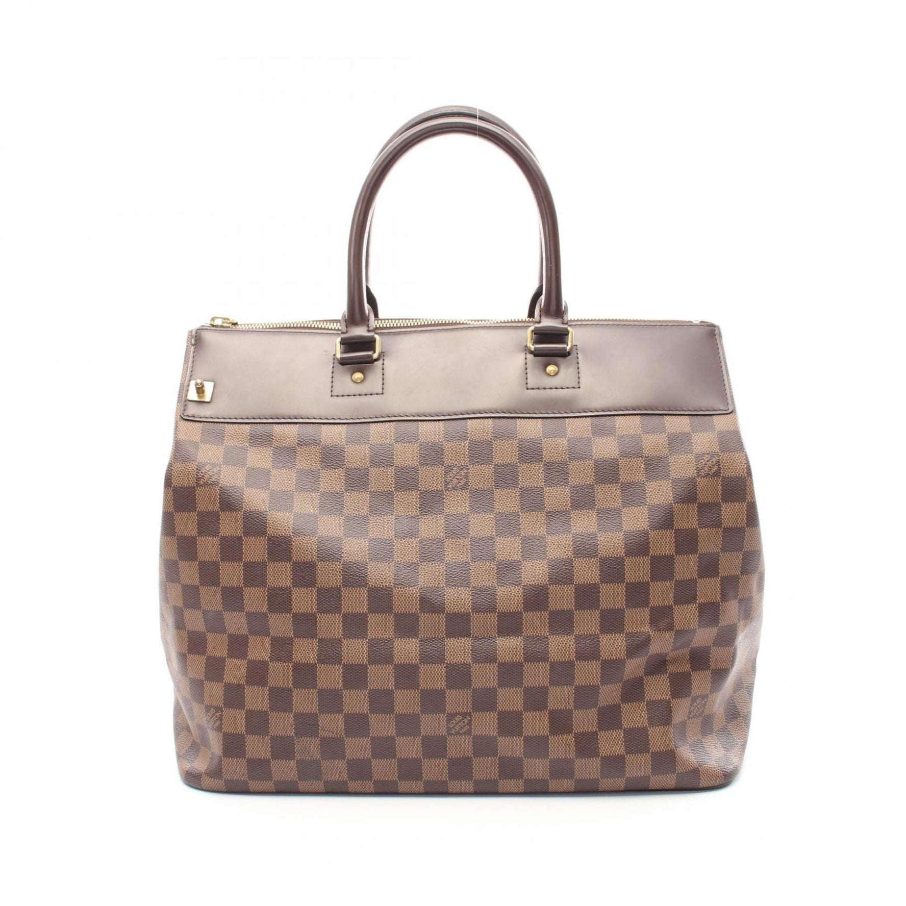 Louis Vuitton Greenwich PM Damier Ebene Boston Bag Coated Canvas Leather Men's