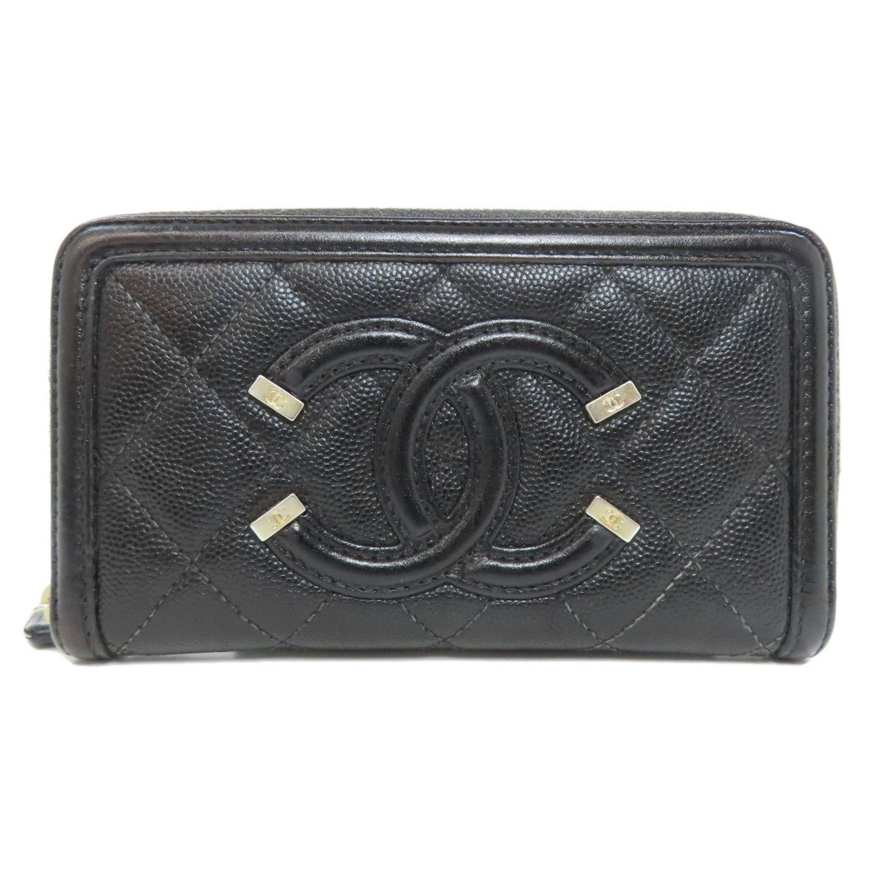 CHANEL Matelasse Long Wallet Grained Calfskin
