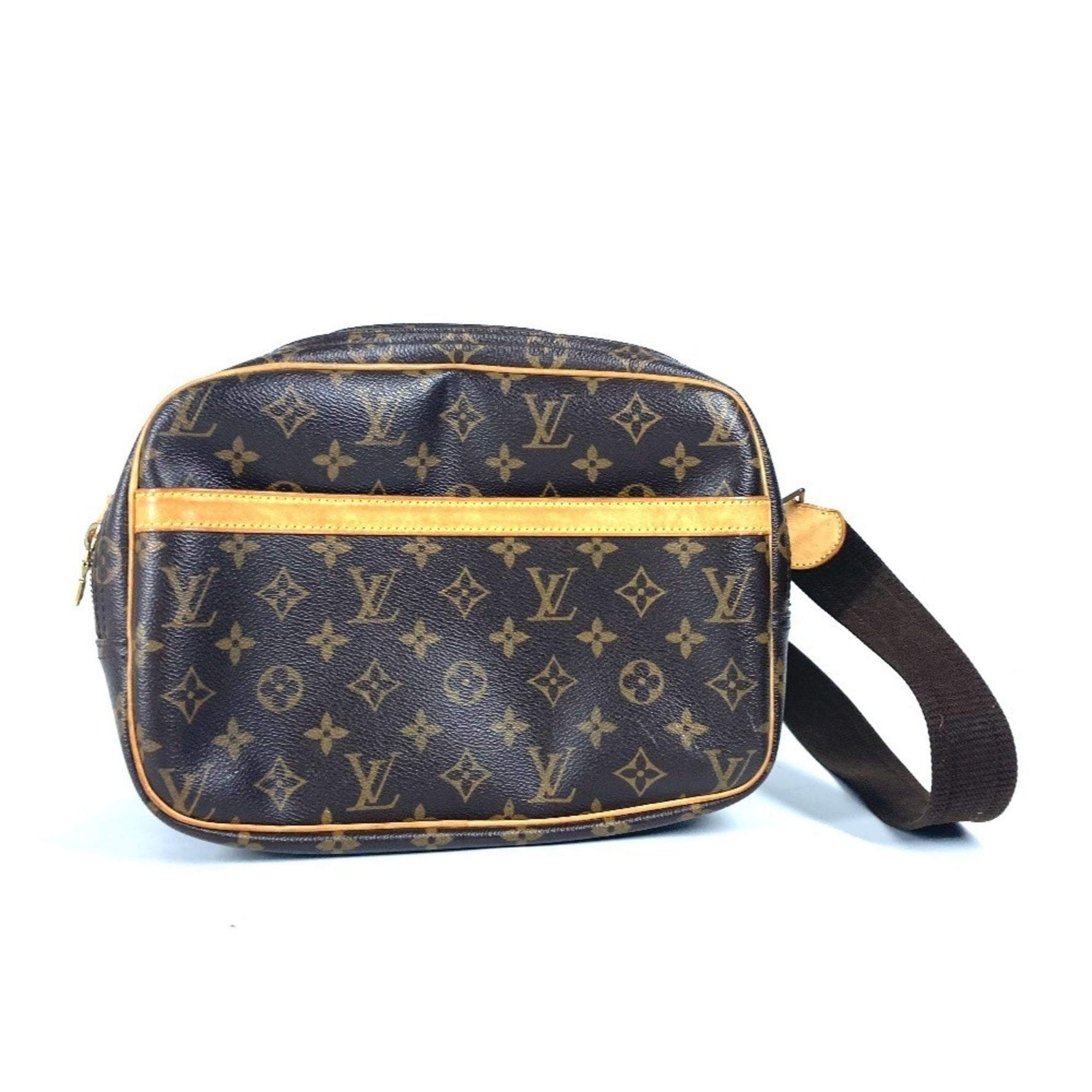 Louis Vuitton Monogram Reporter PM Double Zip Crossbody Bag Shoulder Canvas
