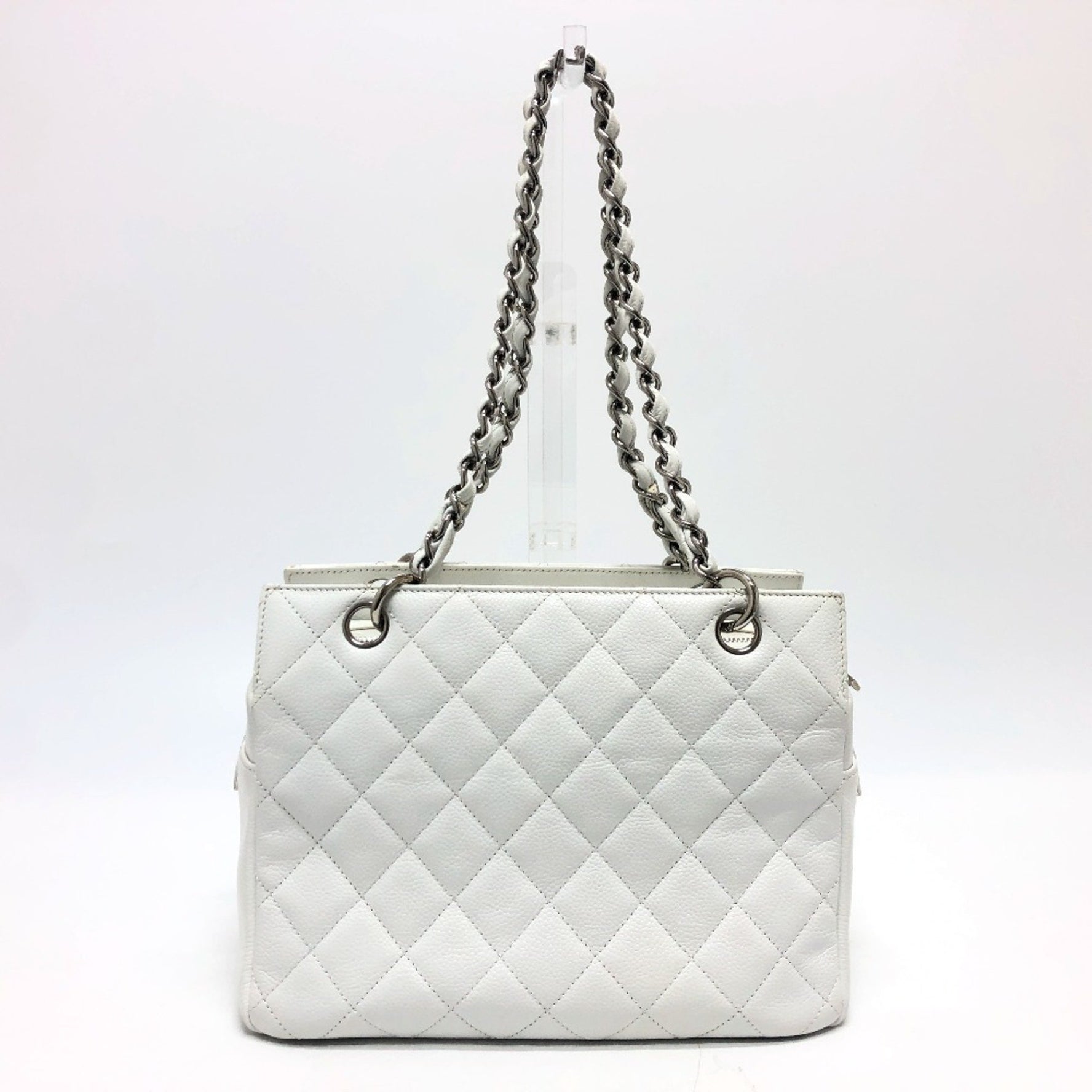 CHANEL Tote Bag CC Coco Mark Matelasse Chain Shoulder Handbag Caviar Skin
