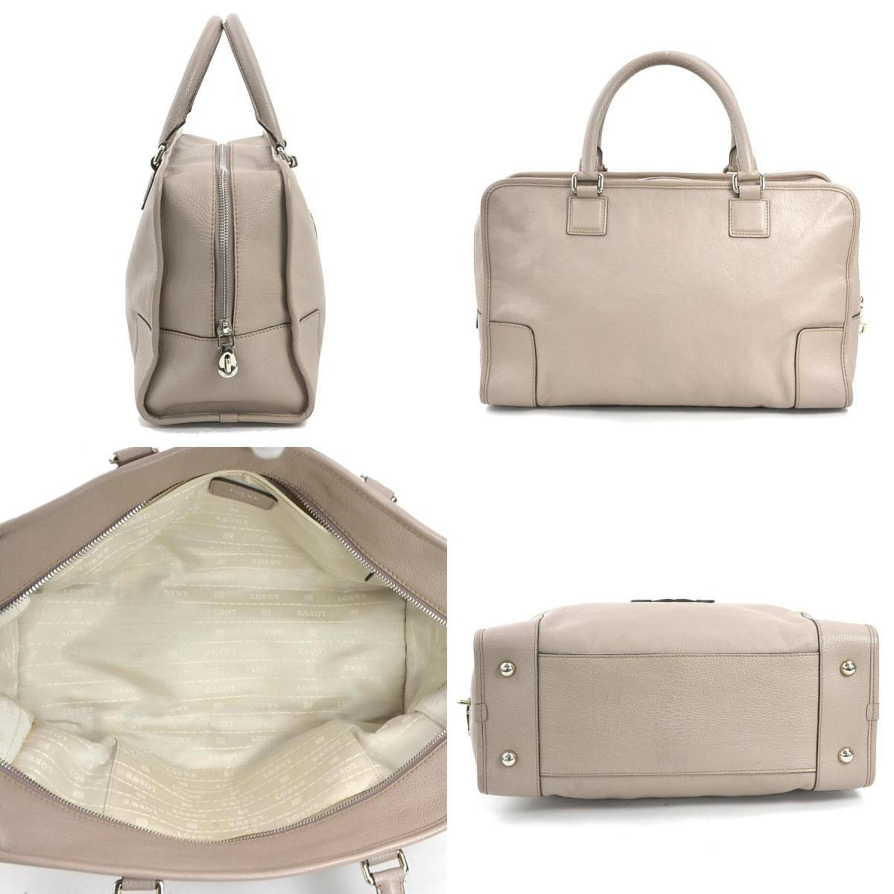 LOEWE handbag Amazona 36 leather pink beige ladies