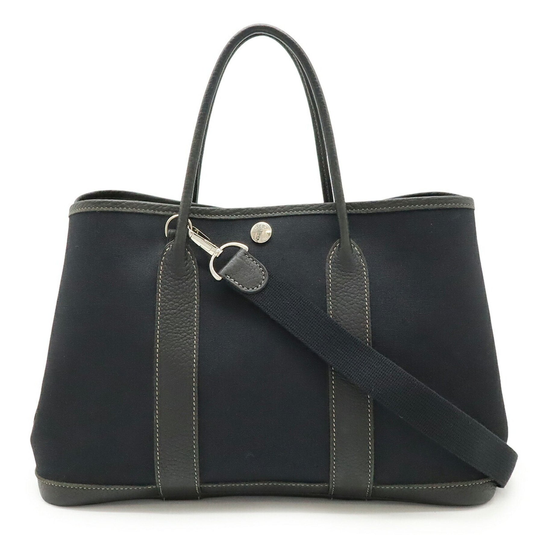 HERMES Garden TPM Tote Bag, Handbag, Shoulder Toile Officier Canvas, Leather, □I Stamp