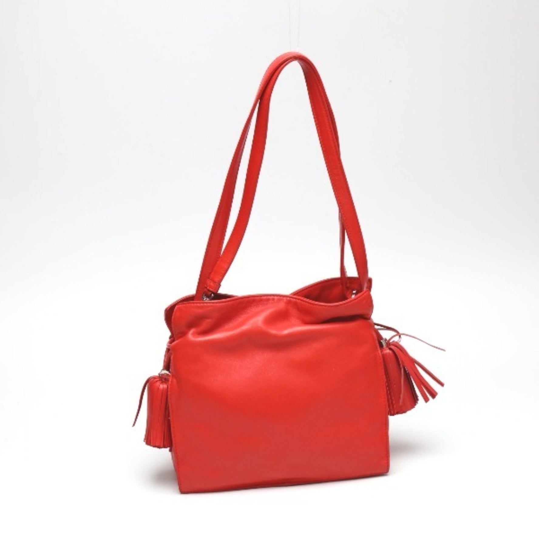LOEWE Tassel Leather 380 82 Red Shoulder Bag