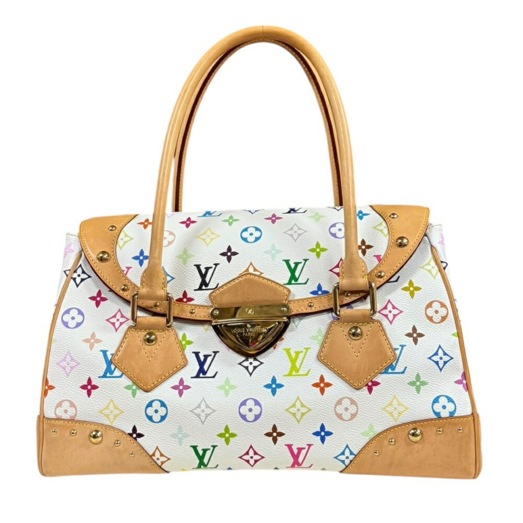Louis Vuitton Beverly GM Monogram Multicolore Handbag, White, LOUIS VUITTON
