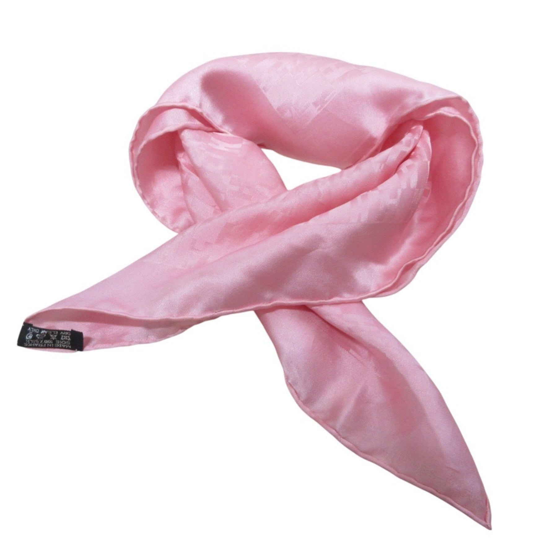 HERMES Grand H Petit Carre Silk Scarf/Muffler Light Pink