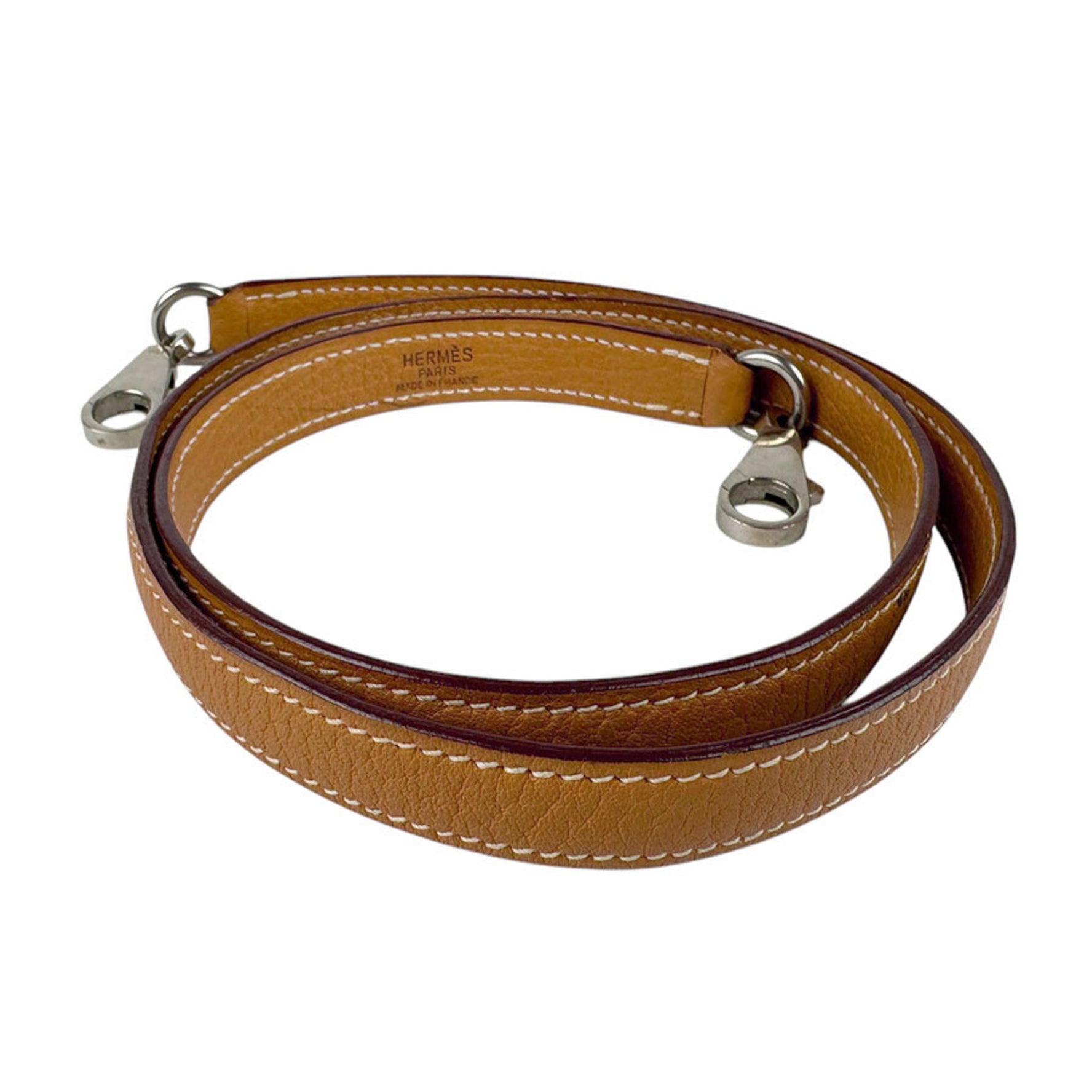 Hermes shoulder strap for Kelly and Bolide, Taurillon Clemence, natural sable, silver, men women