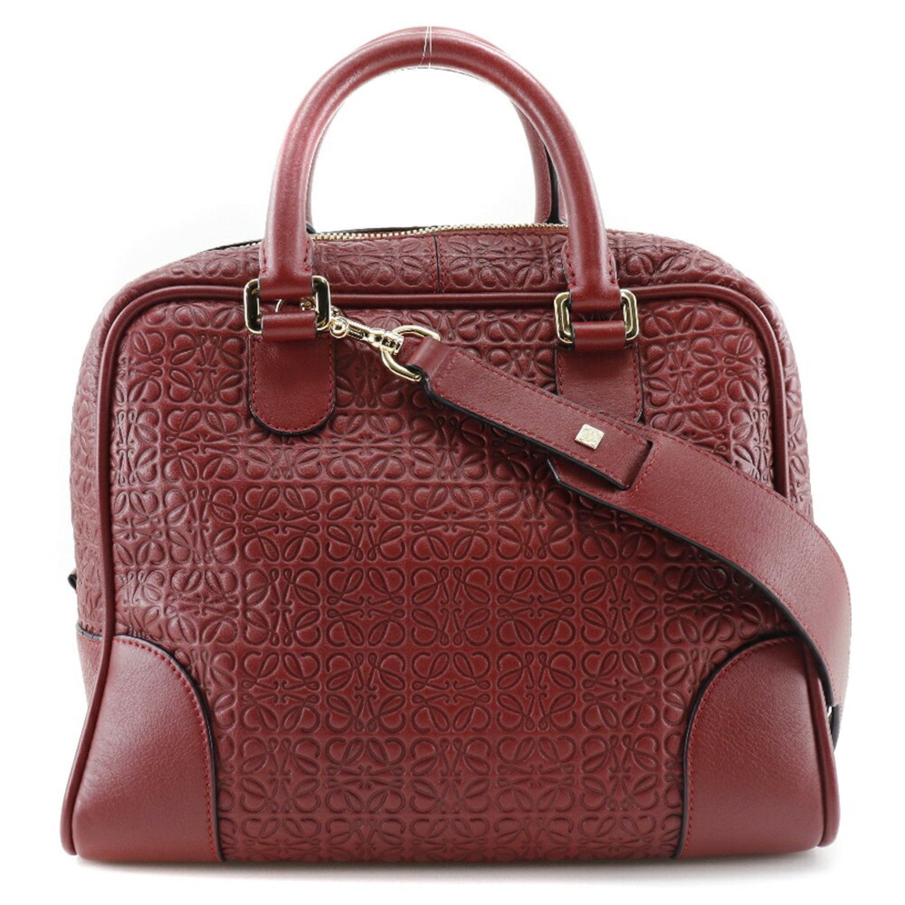 Loewe Amazona 75 Repeat Anagram Shoulder Calf Red Handbag