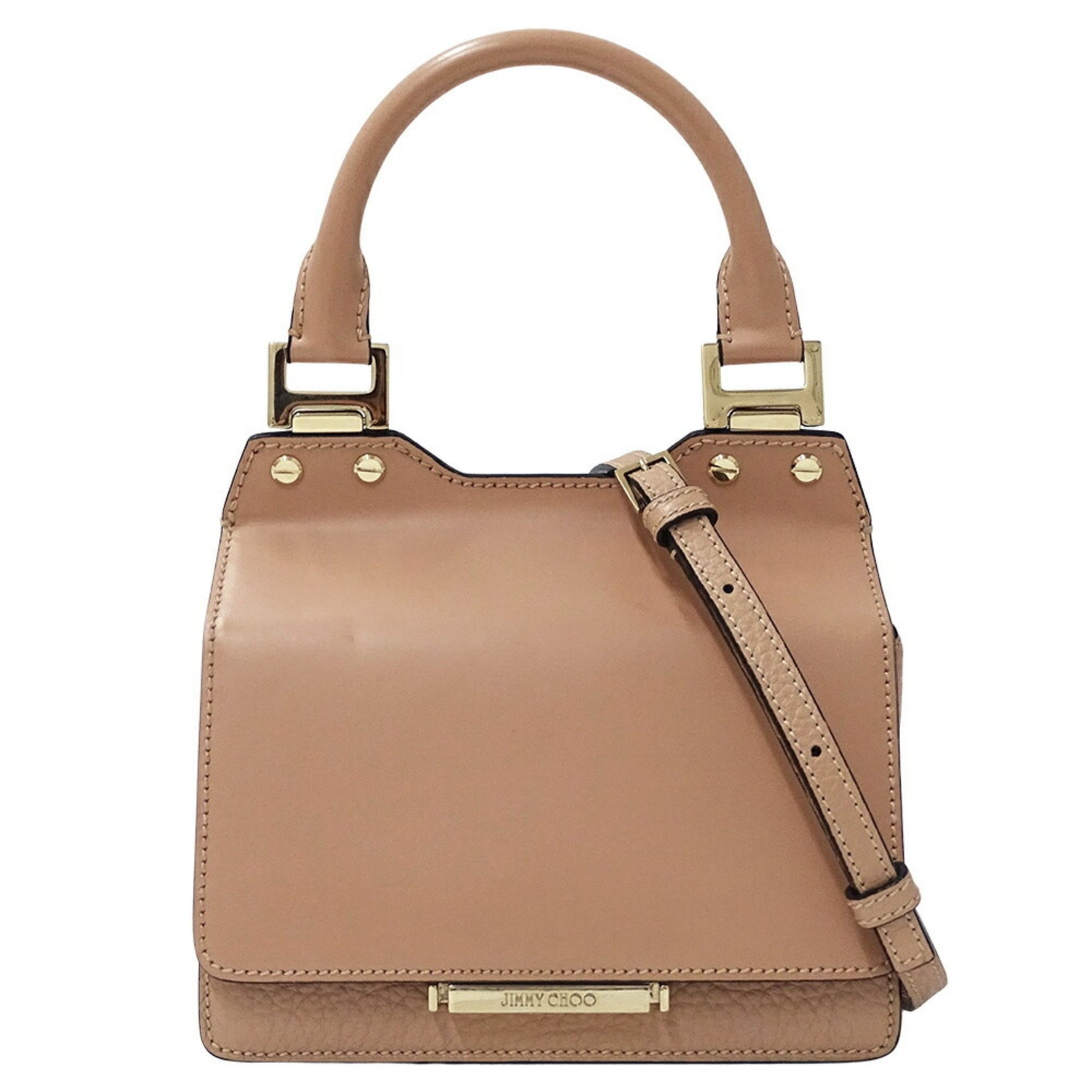 JIMMY CHOO Women's Handbag/Shoulder Bag, 2-Way, Leather, Pink Beige