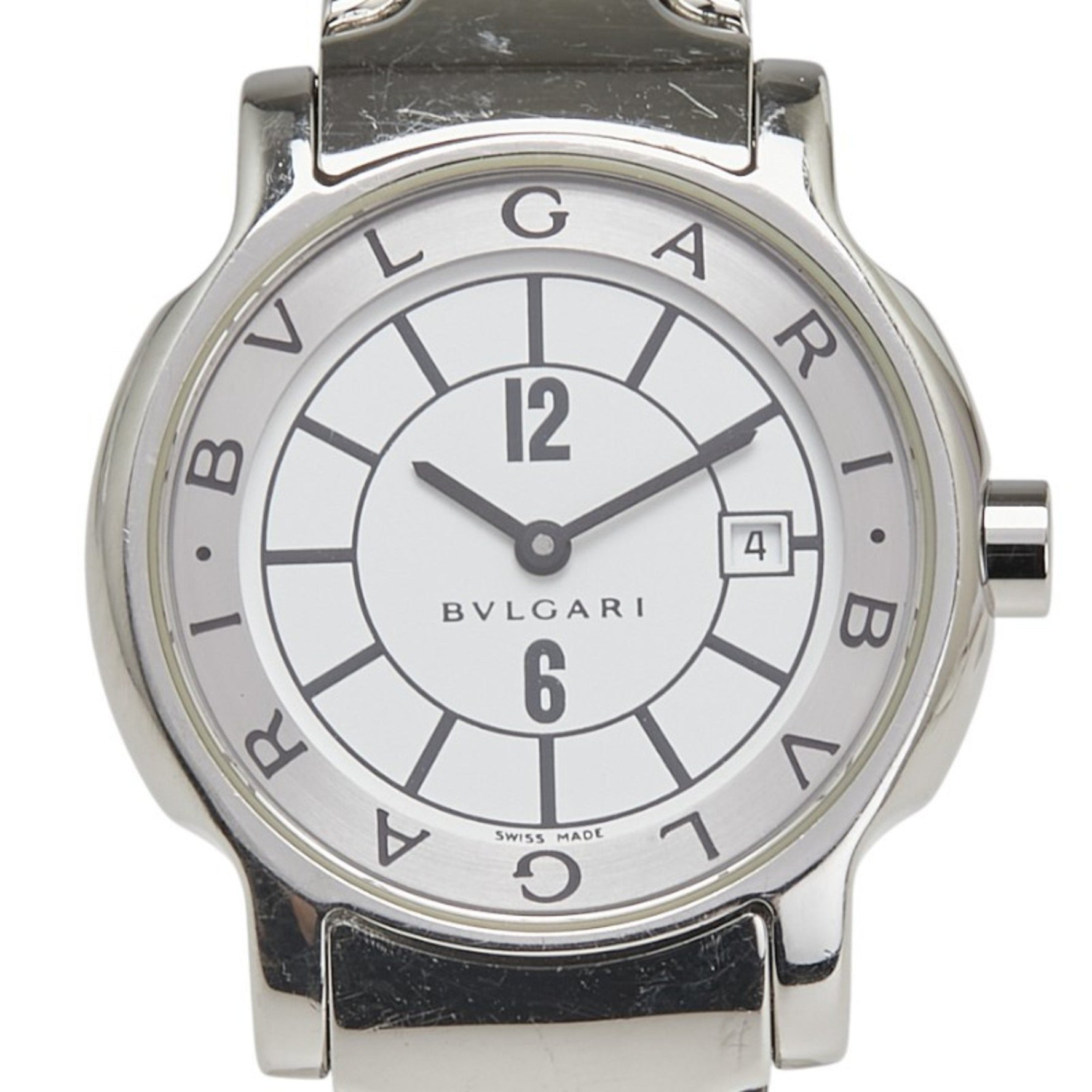BVLGARI Solotempo Quartz Watch with White Dial and Stainless Steel