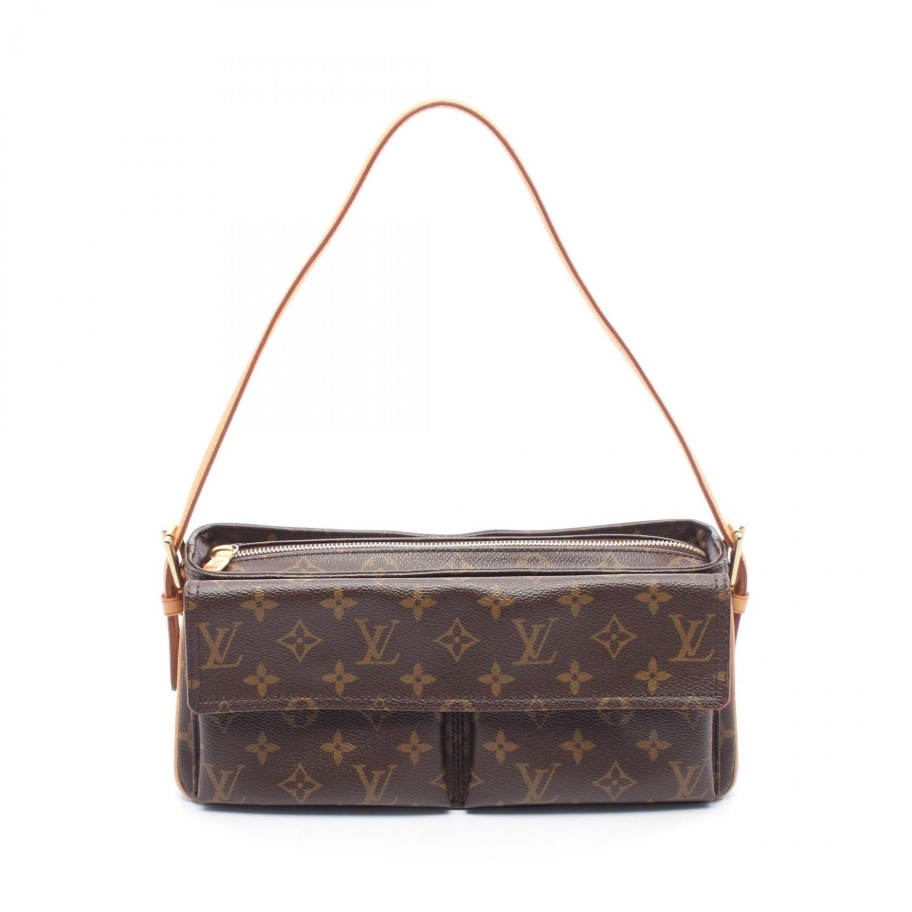 Louis Vuitton Viva Cite MM Shoulder Bag in Coated Canvas and Leather with Monogram Design