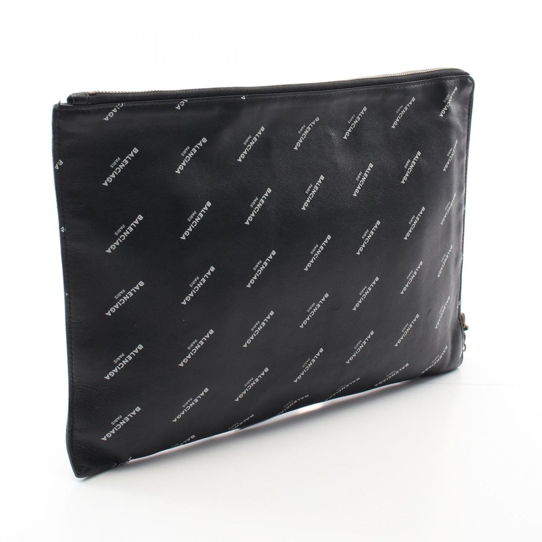 Balenciaga Logo Print Classic Pouch/Clutch Bag, Leather, Men's/Women's