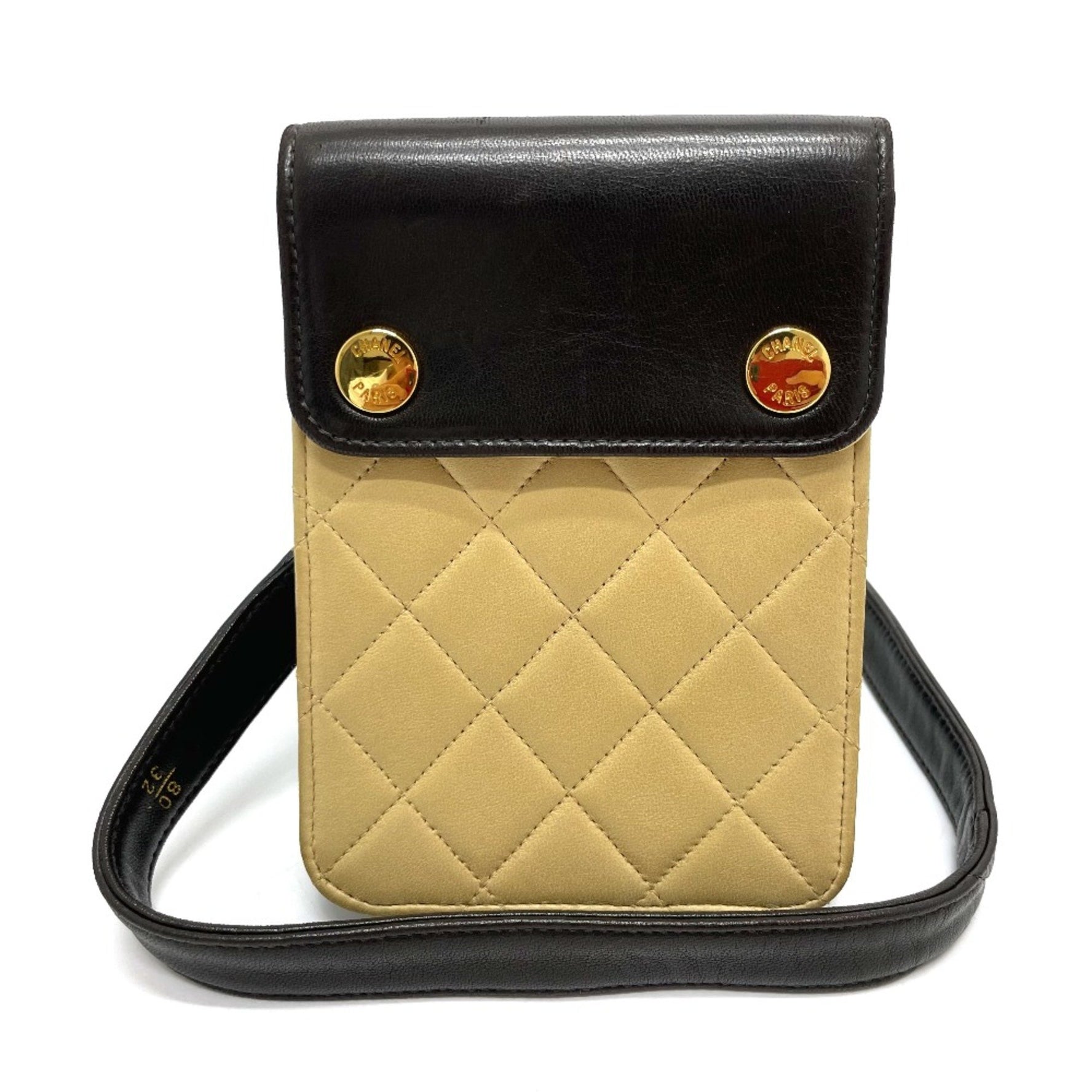 Chanel Bag Pouch Pochette Waist Pouch x Beige GoldHardware