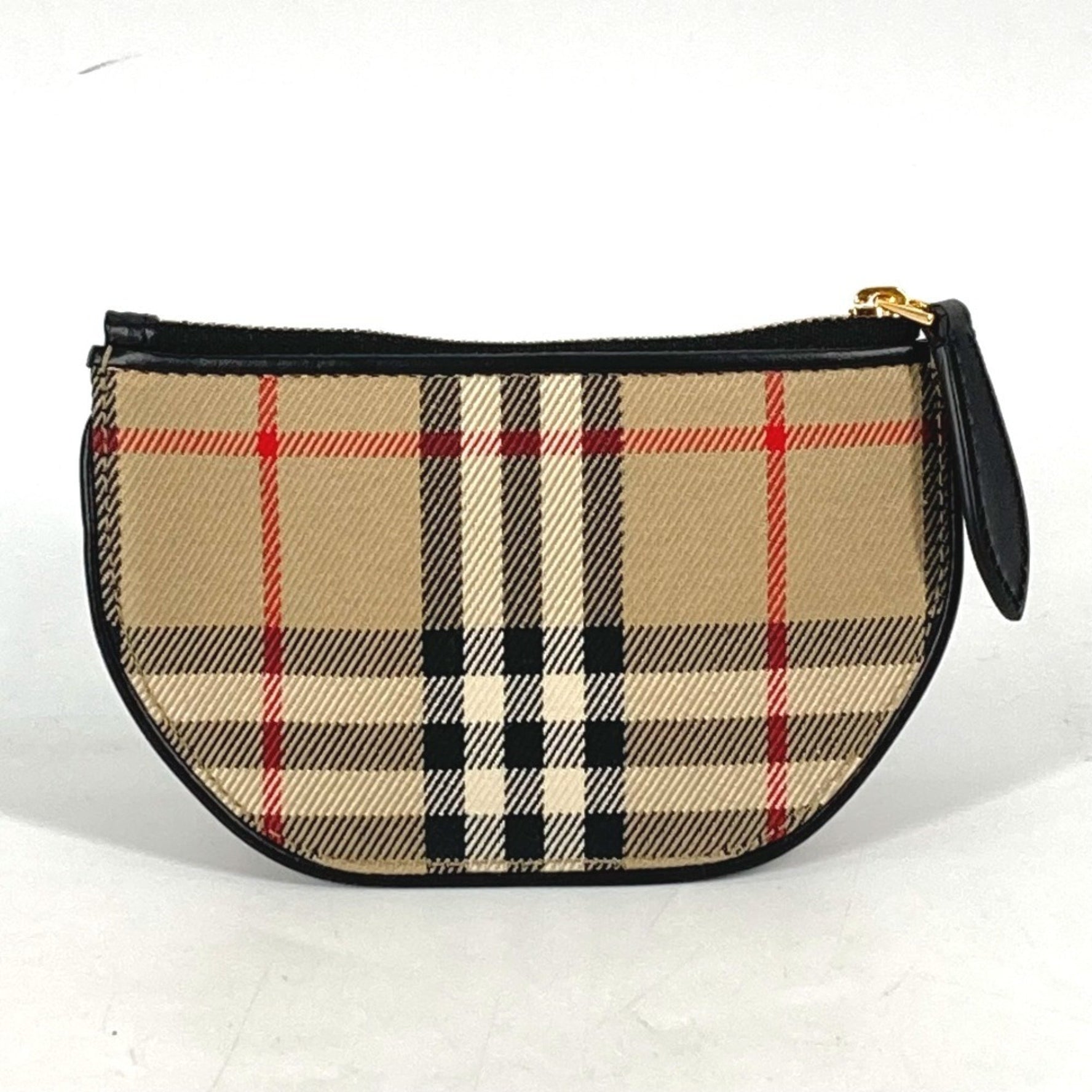 BURBERRY Coin Purse Wallet Olympia Check Wallet/Coin Case Leather Canvas