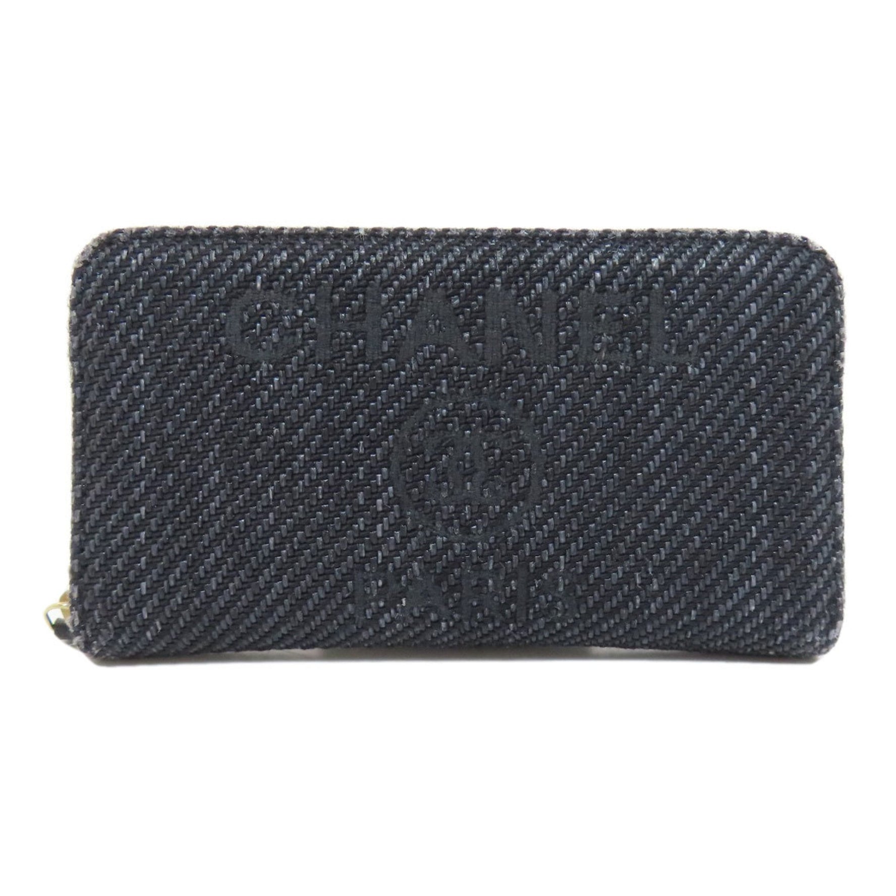 CHANEL Deauville Small Zip Wallet Long Canvas