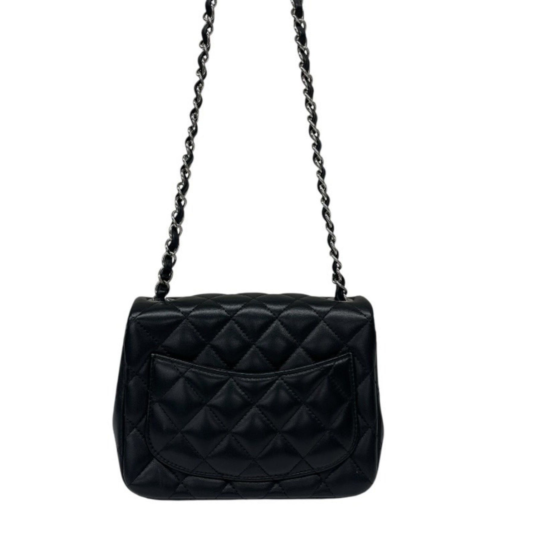 CHANEL Mini Matelasse Shoulder Bag, Lambskin, Chain Size 24