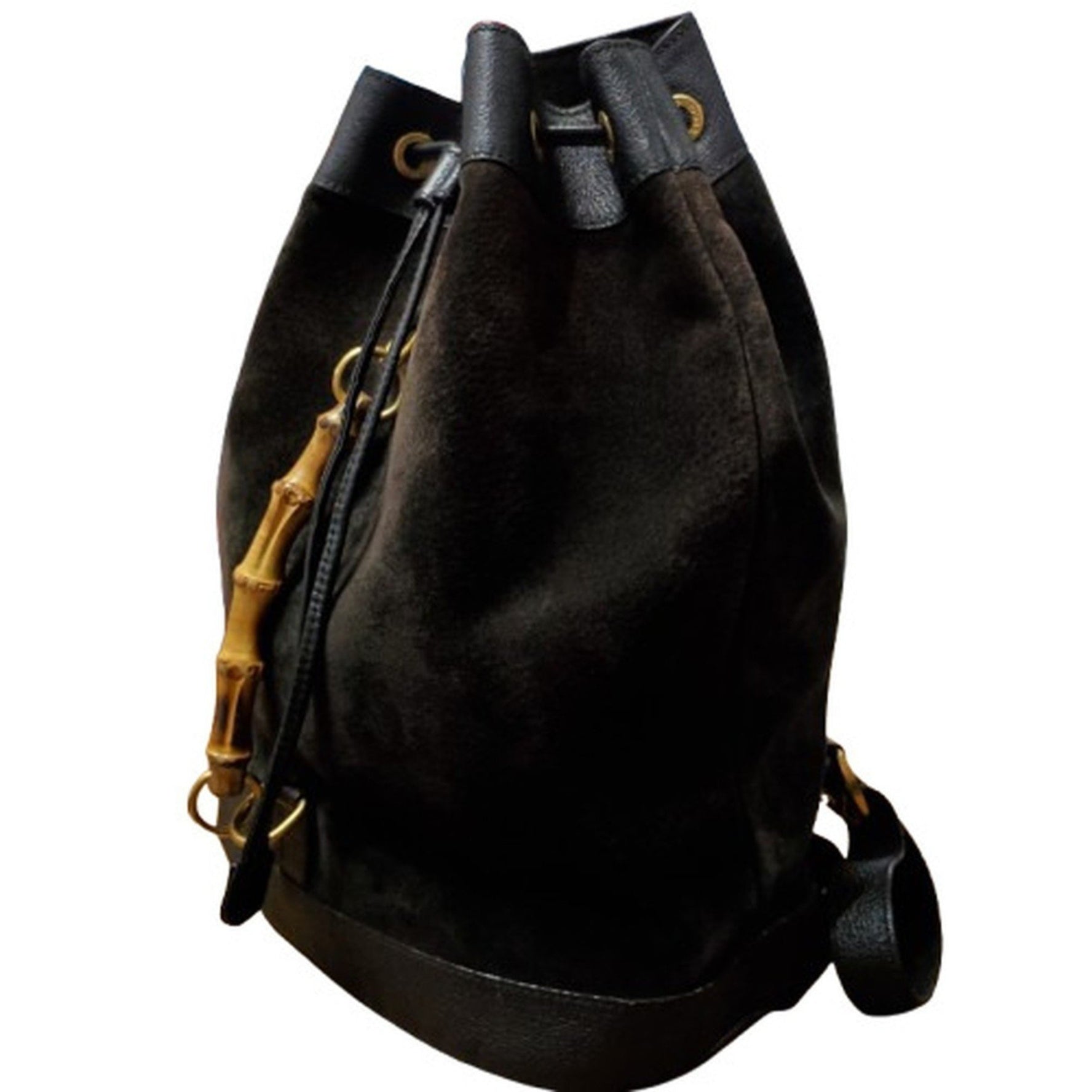 GUCCI Suede Leather Bamboo 003.2855 Backpack Kaizuka Store