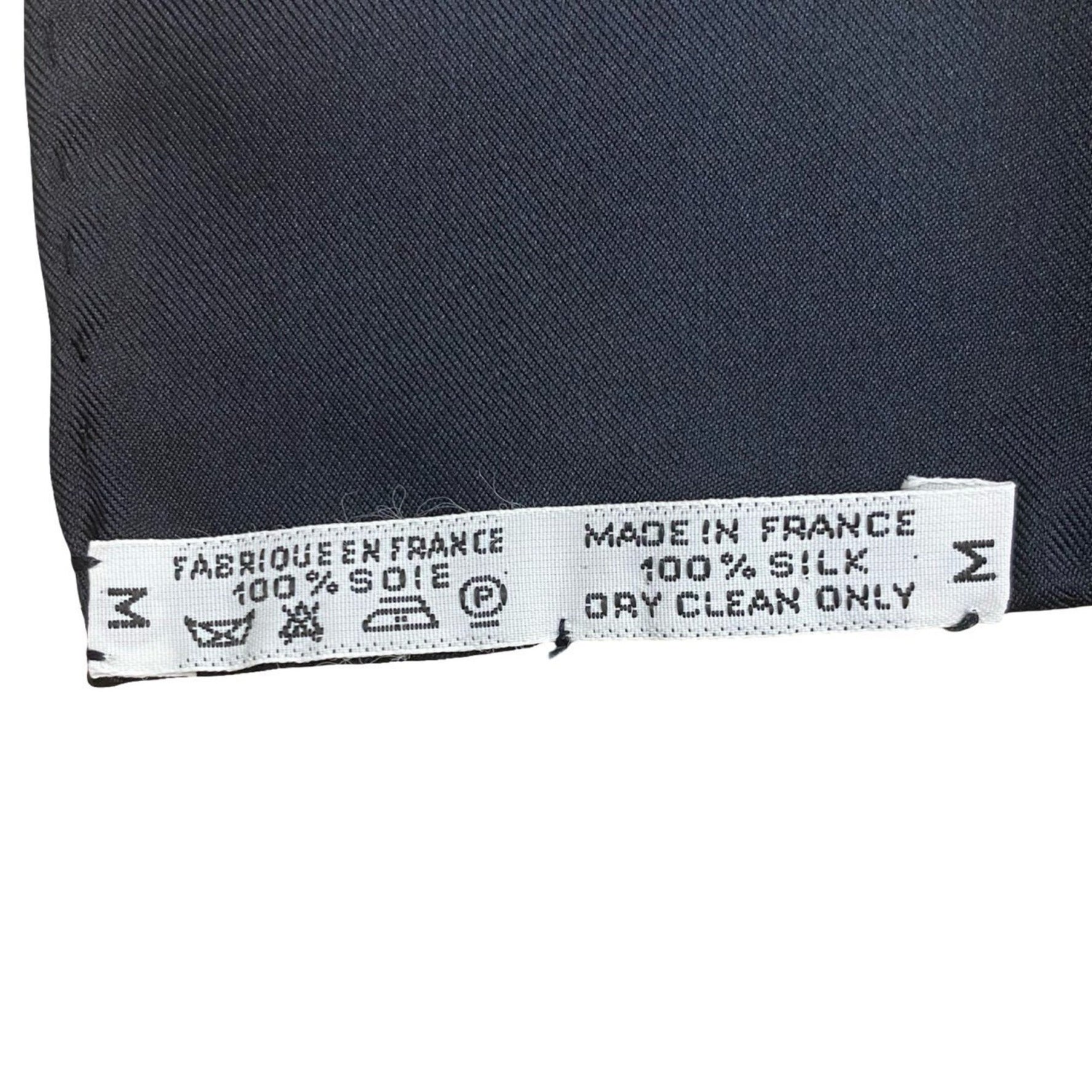 HERMES Vintage Carré 90 "L'ENTENTE CORDIALE" Silk Scarf, Black and Multicolor
