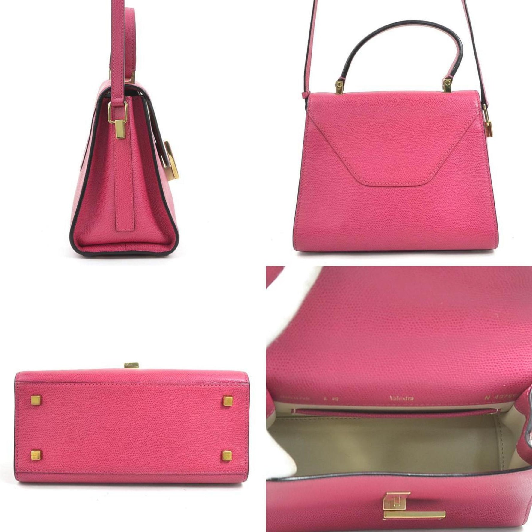 Valextra Handbag Shoulder Bag Iside Mini Leather Magenta Women's 90105a