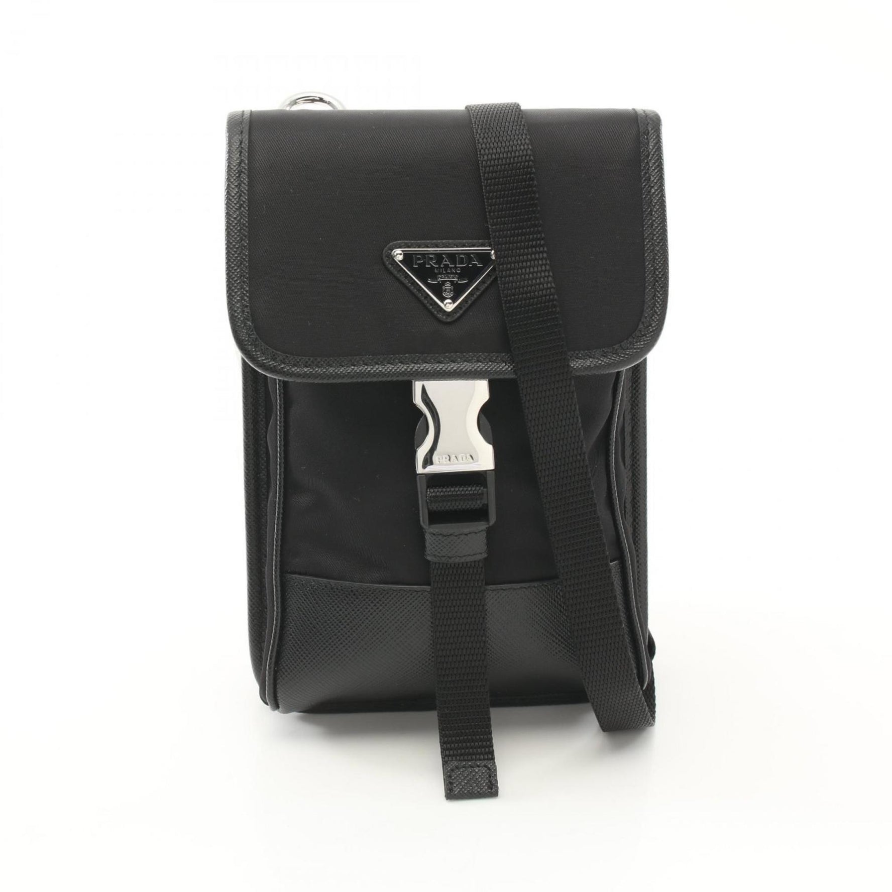 Prada TESSUTO+SAFFIAN Shoulder Bag Nylon Saffiano Leather