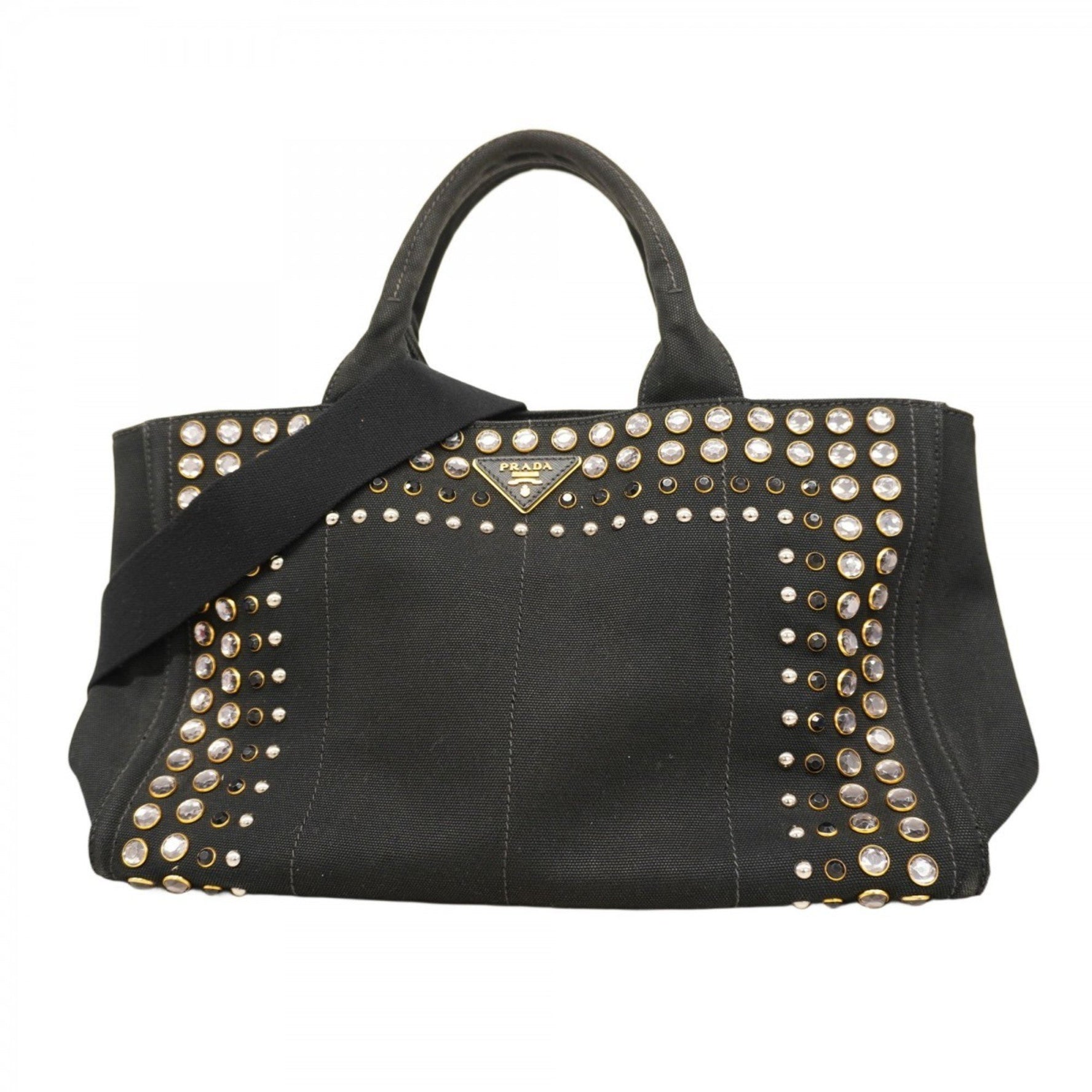 Prada Canapa Tote Bag, and Gold, Bag