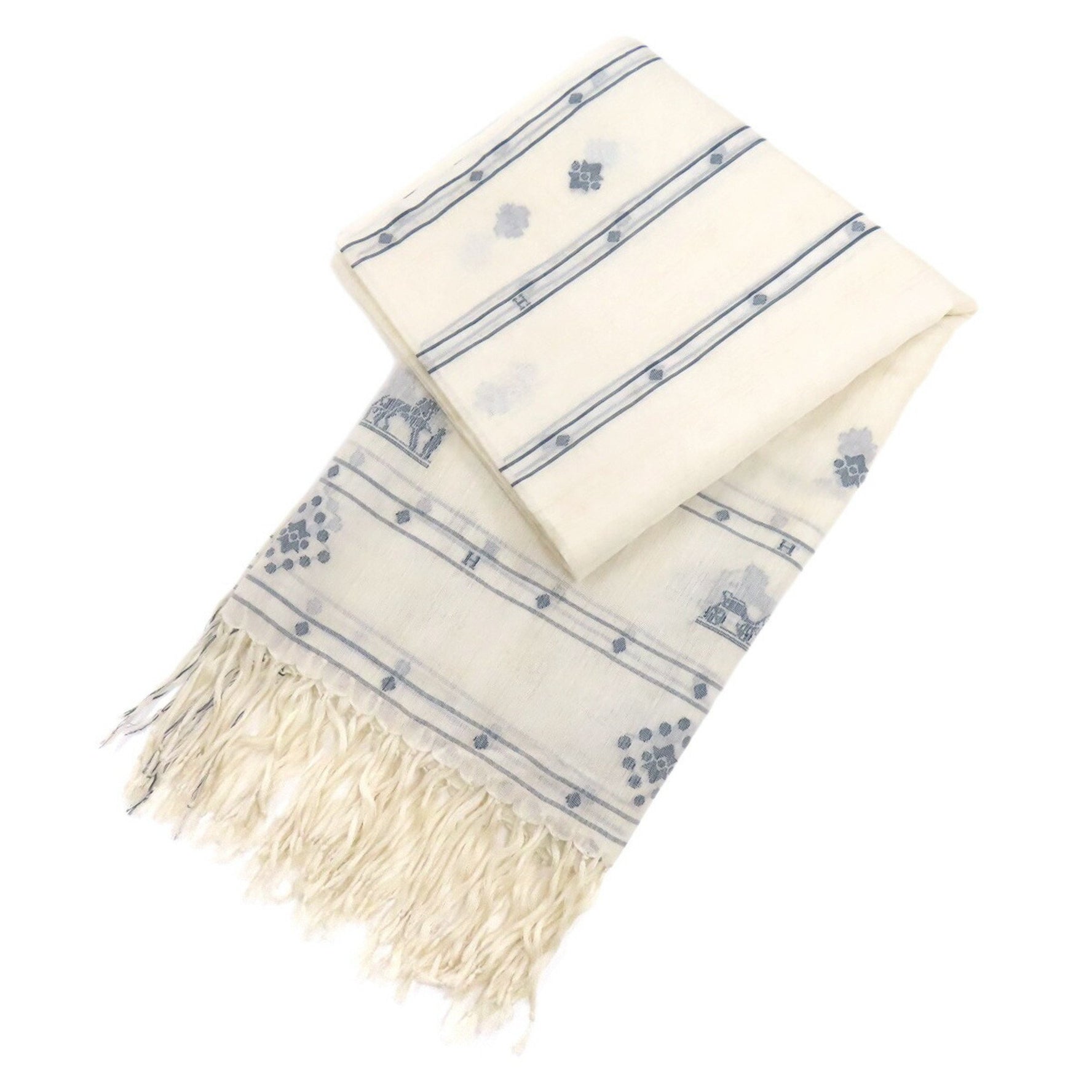 Hermes carriage pattern scarf silk cotton
