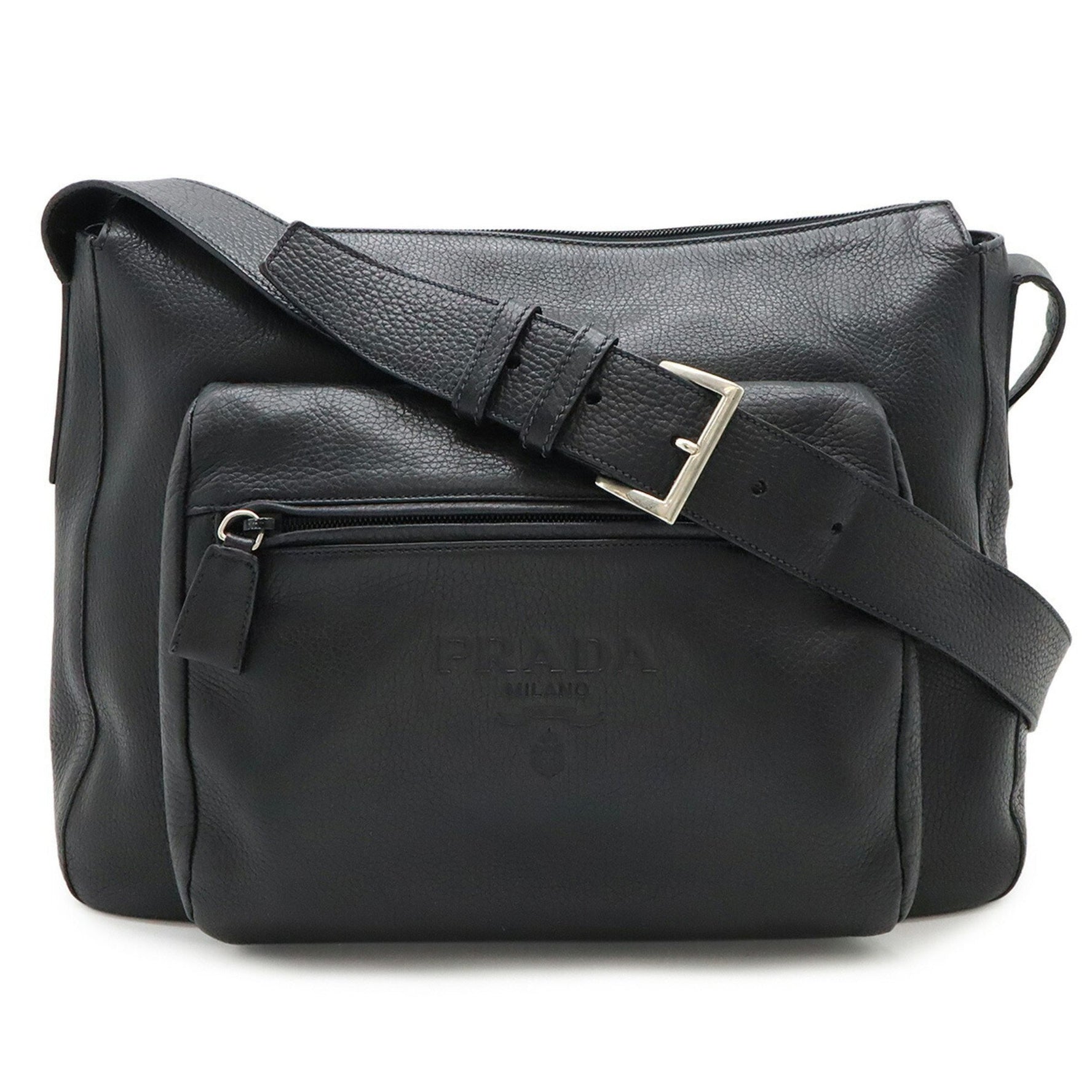 PRADA Shoulder Bag Leather NERO Black
