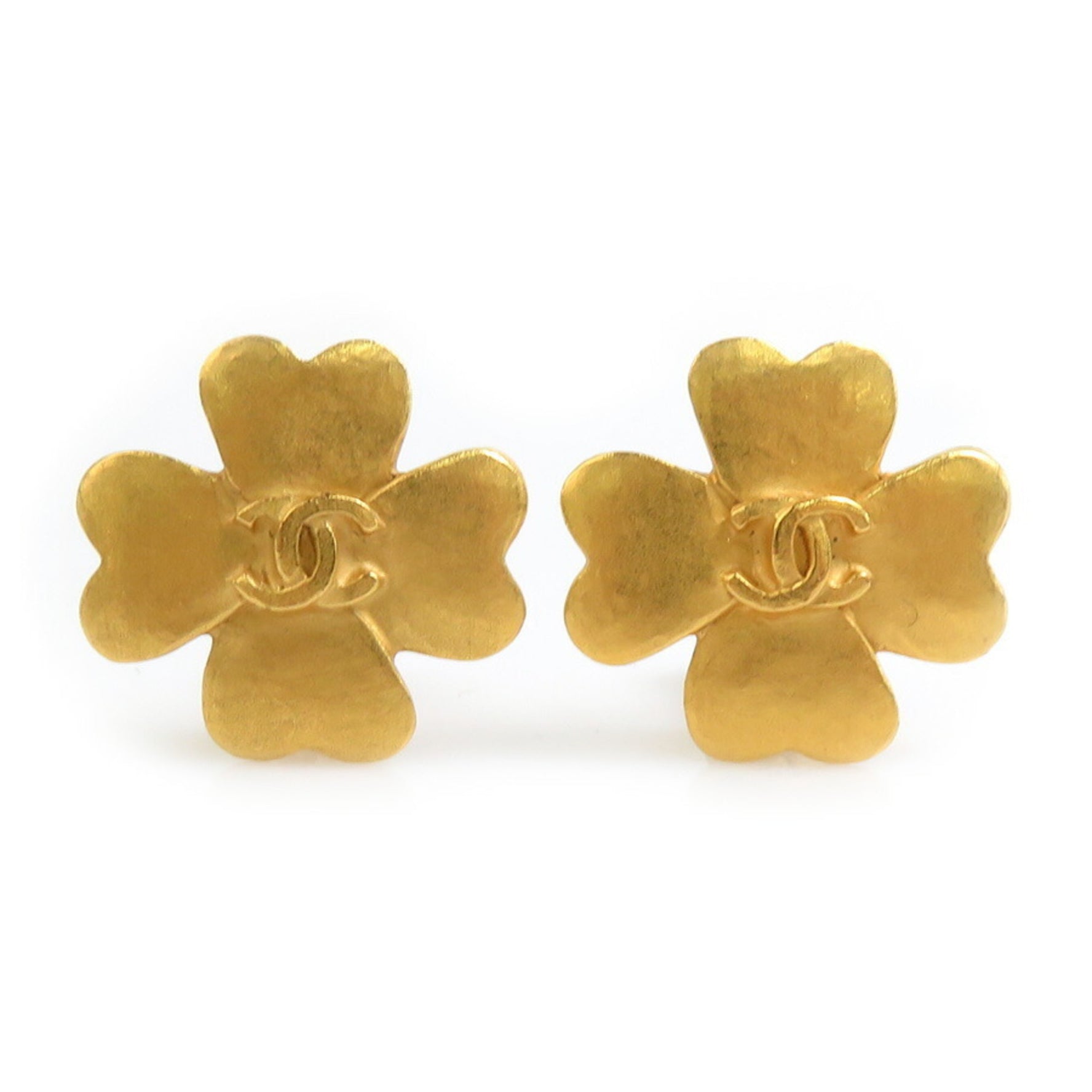 CHANEL Coco Mark Metal Earrings