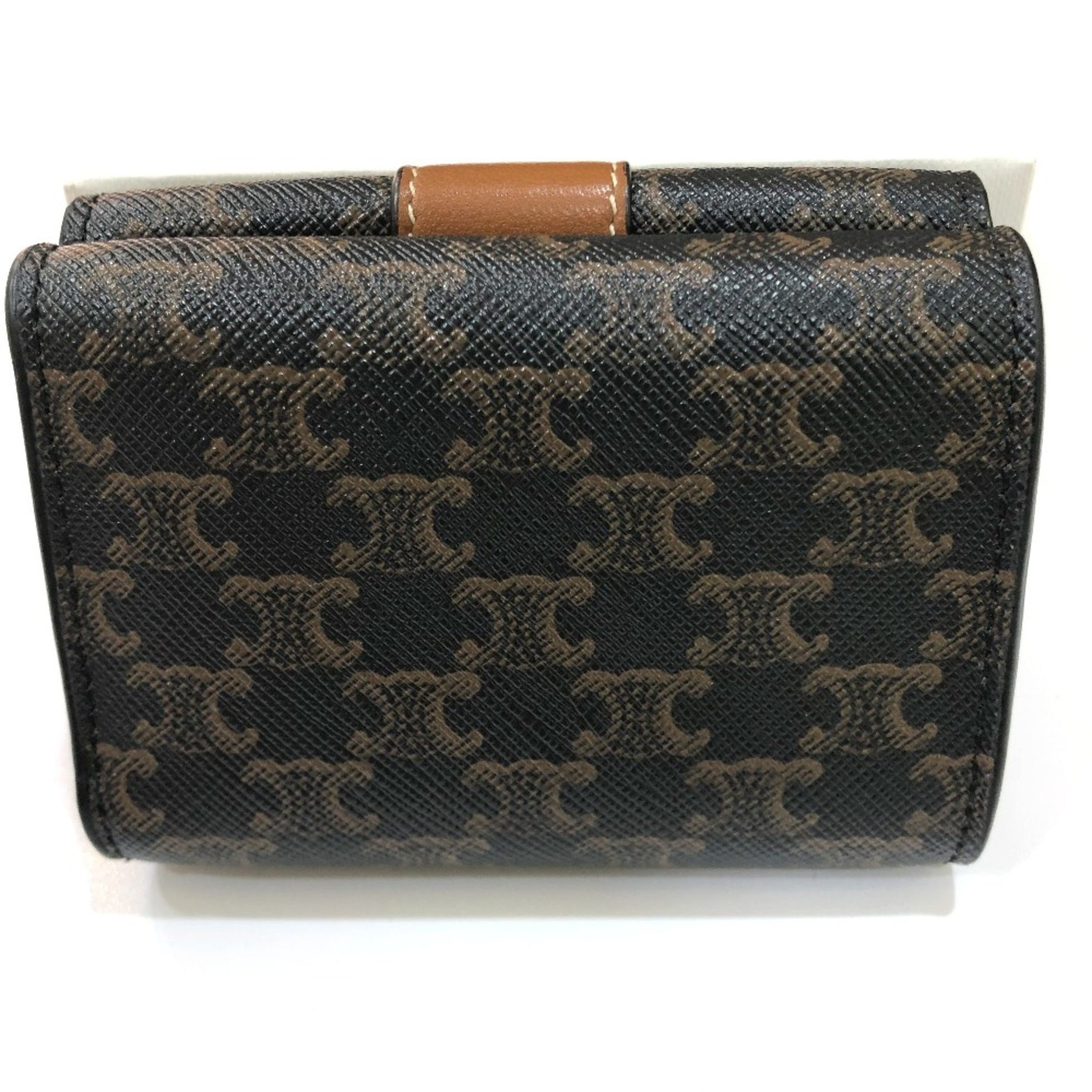 CELINE Triomphe Compact wallet Trifold wallet GoldHardware