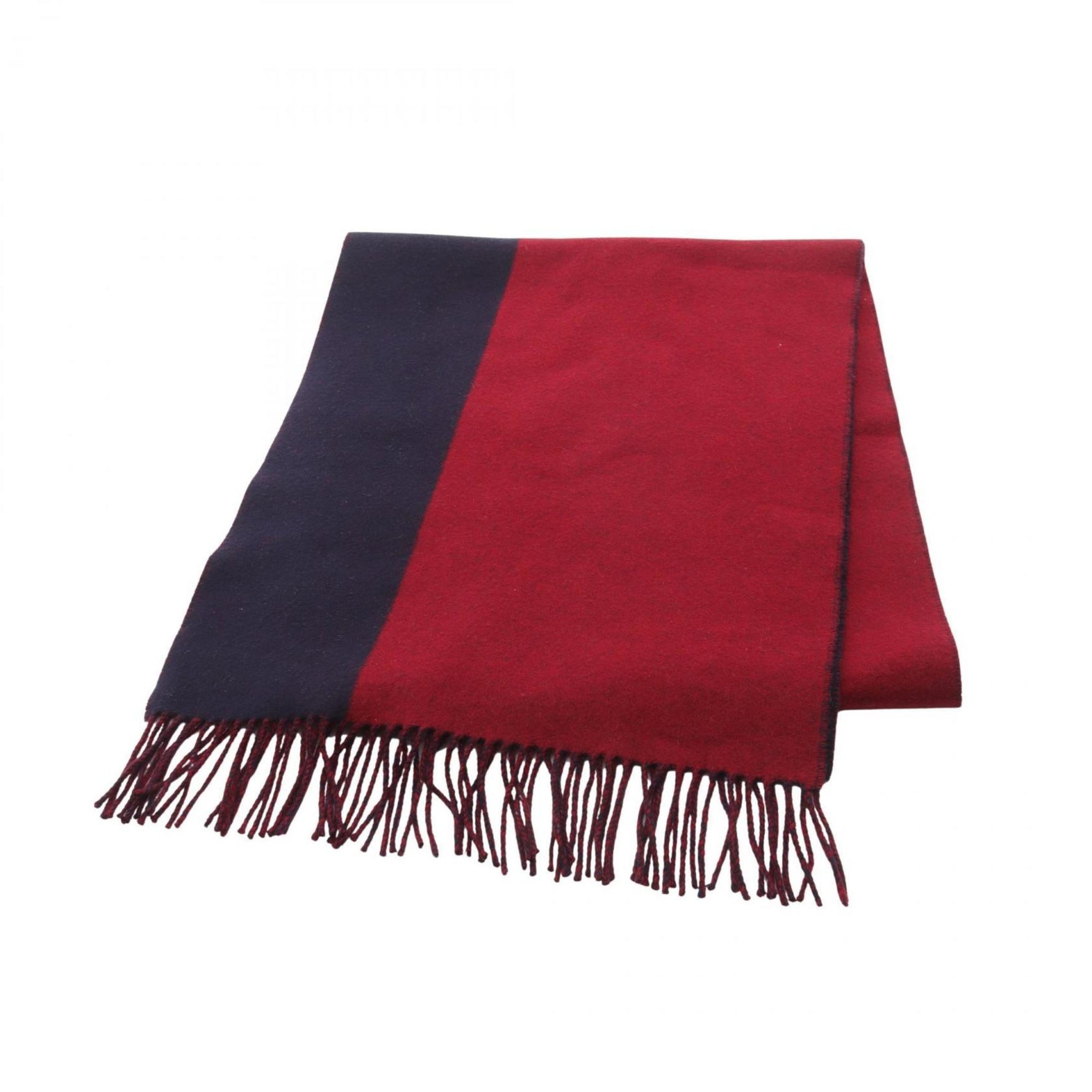 Hermes Hermès Kazak scarf, cashmere, men's and navy burgundy