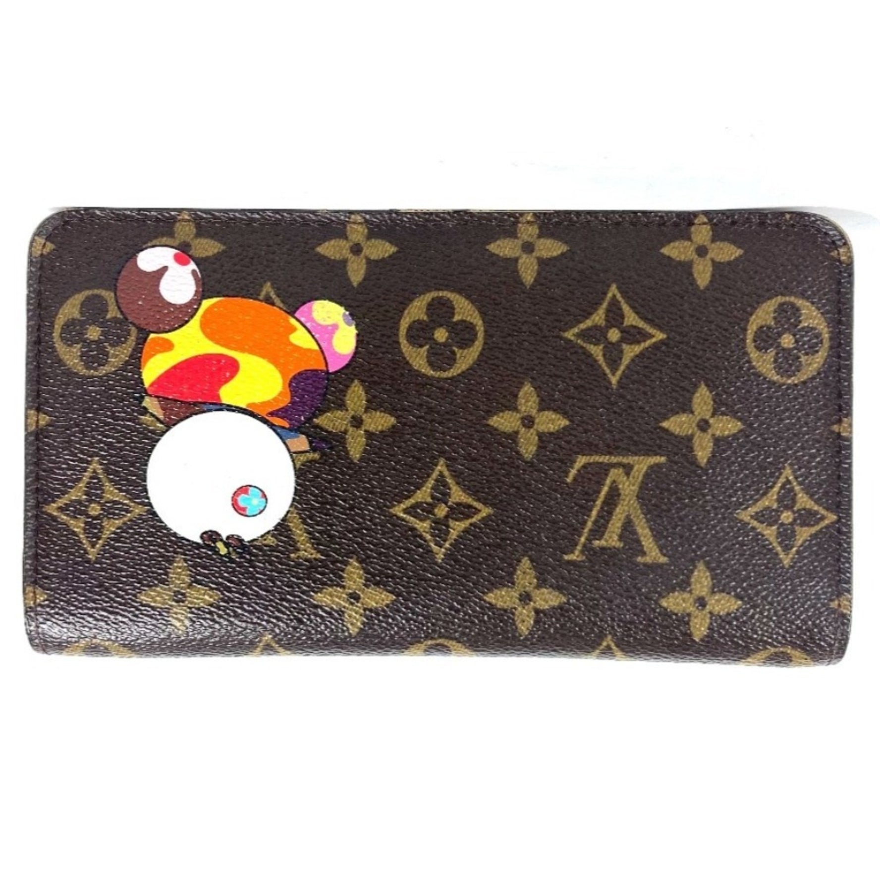 Louis Vuitton Monogram Panda Porte Monne Zip Takashi Murakami Long Wallet Canvas Brown