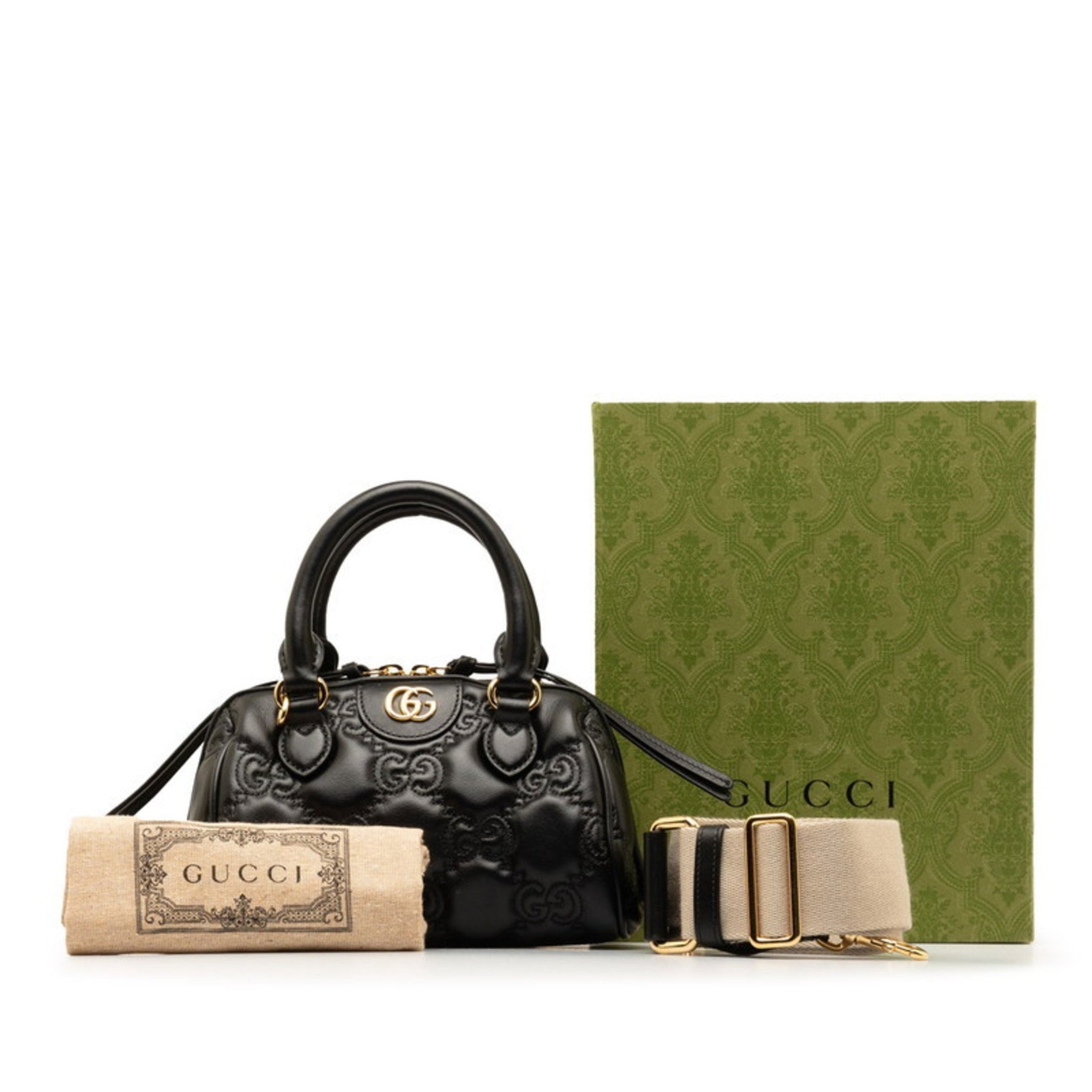Gucci GG Matelasse Quilted Medium Handbag Shoulder Bag Leather