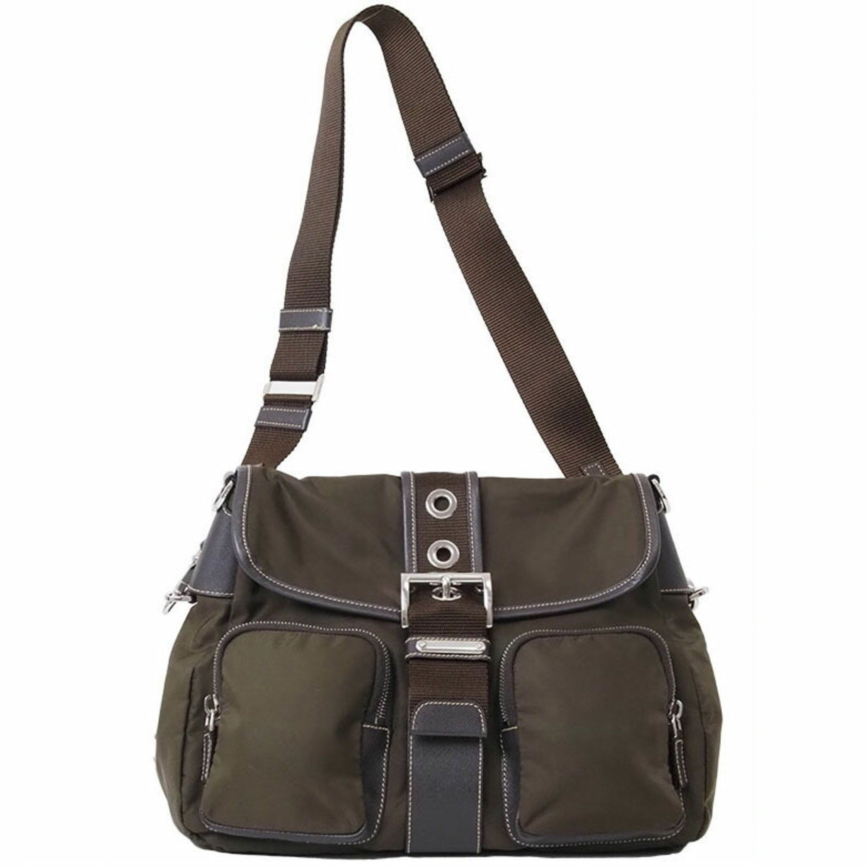 Prada Nylon Shoulder Flap Belt Bag