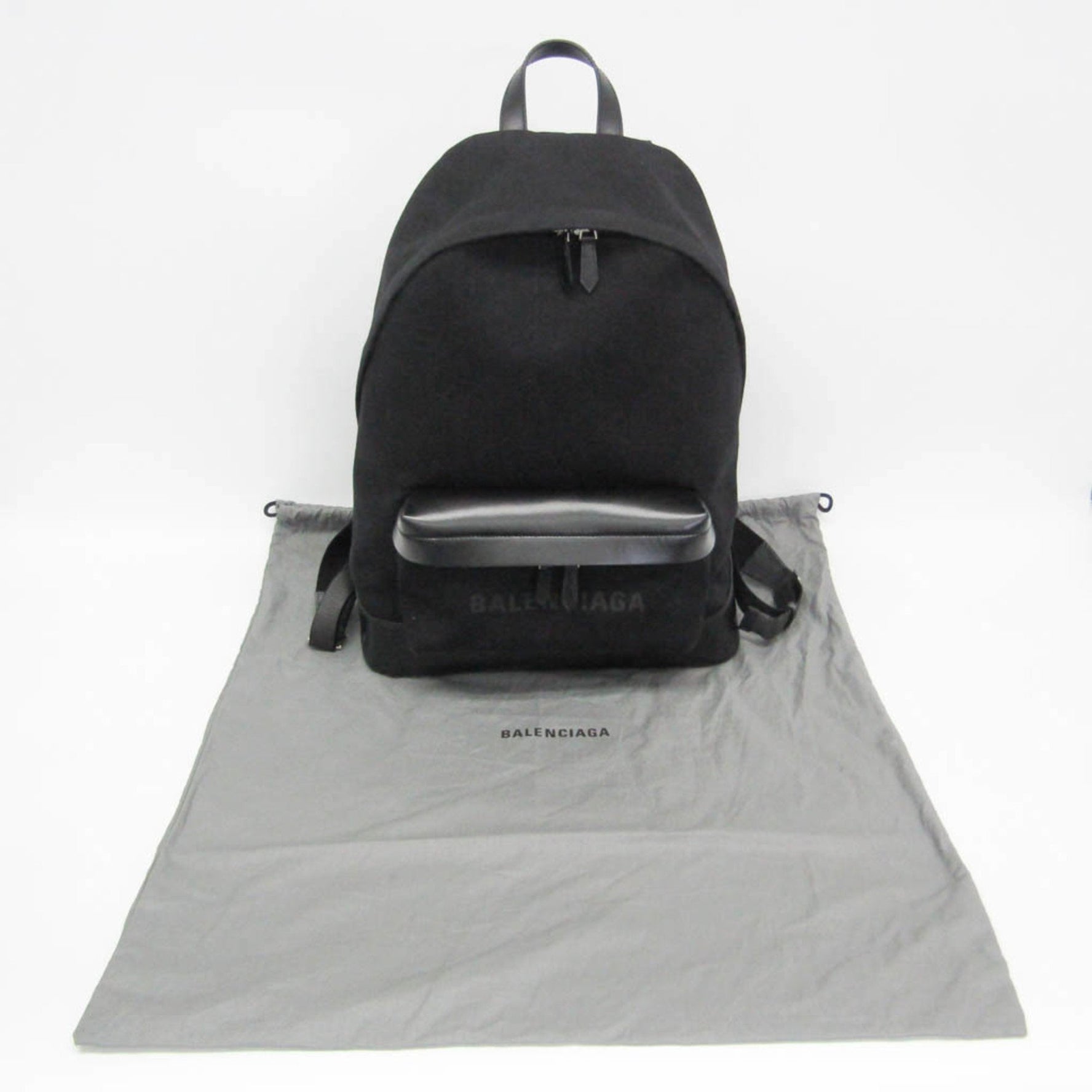 Balenciaga Navy Backpack Men,Women Leather,Canvas Backpack