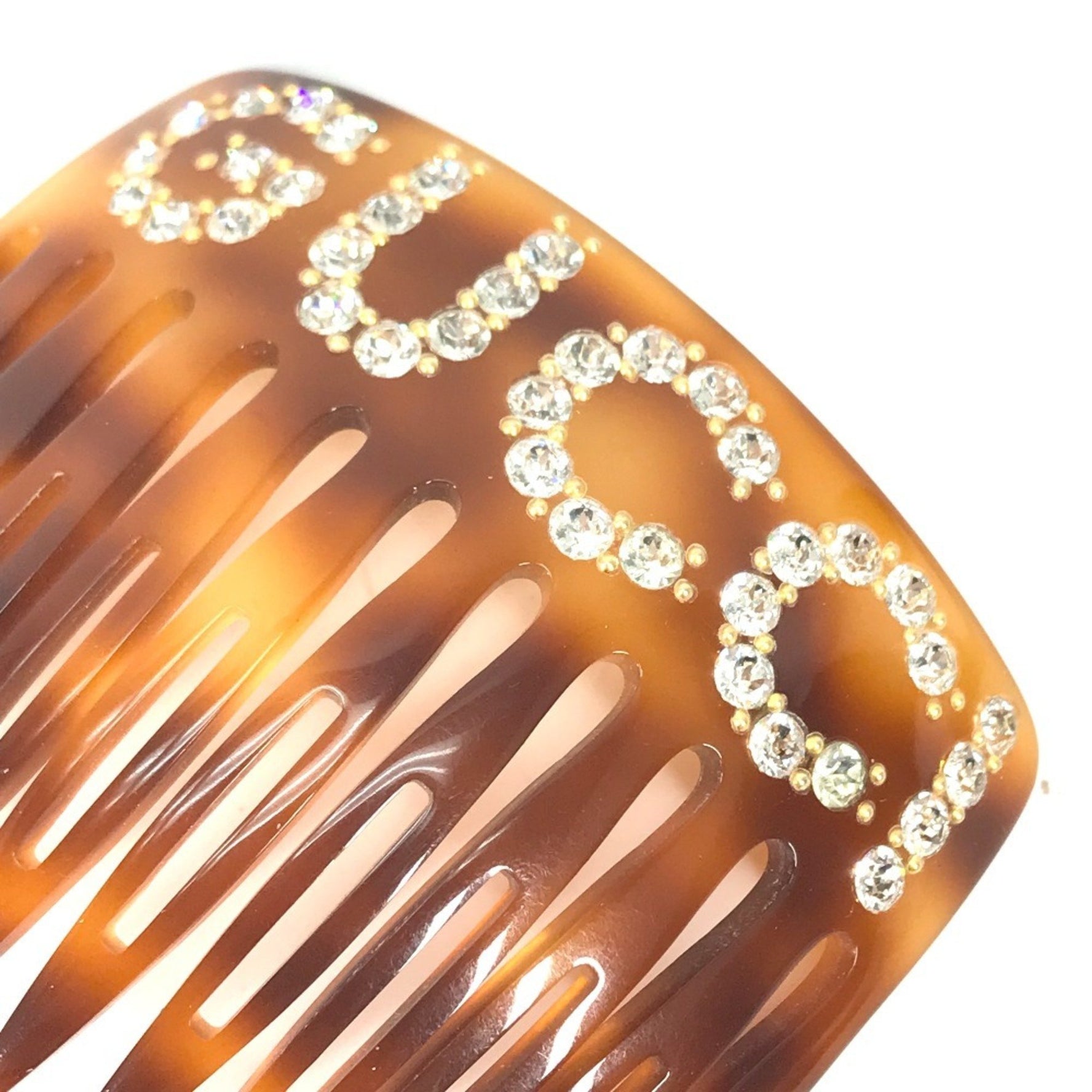 GUCCI Rhinestone GG Hair Comb Accessories Plastic