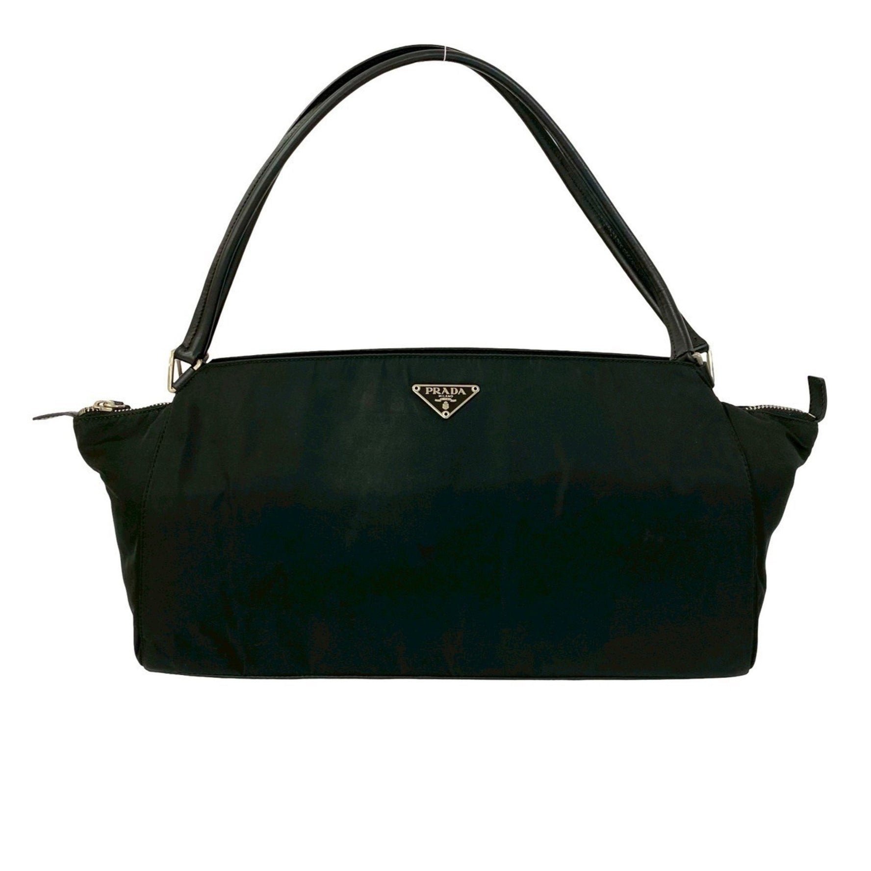 PRADA Triangle Logo Hardware Nylon Leather Handbag/Semi Shoulder Bag/Tote Bag