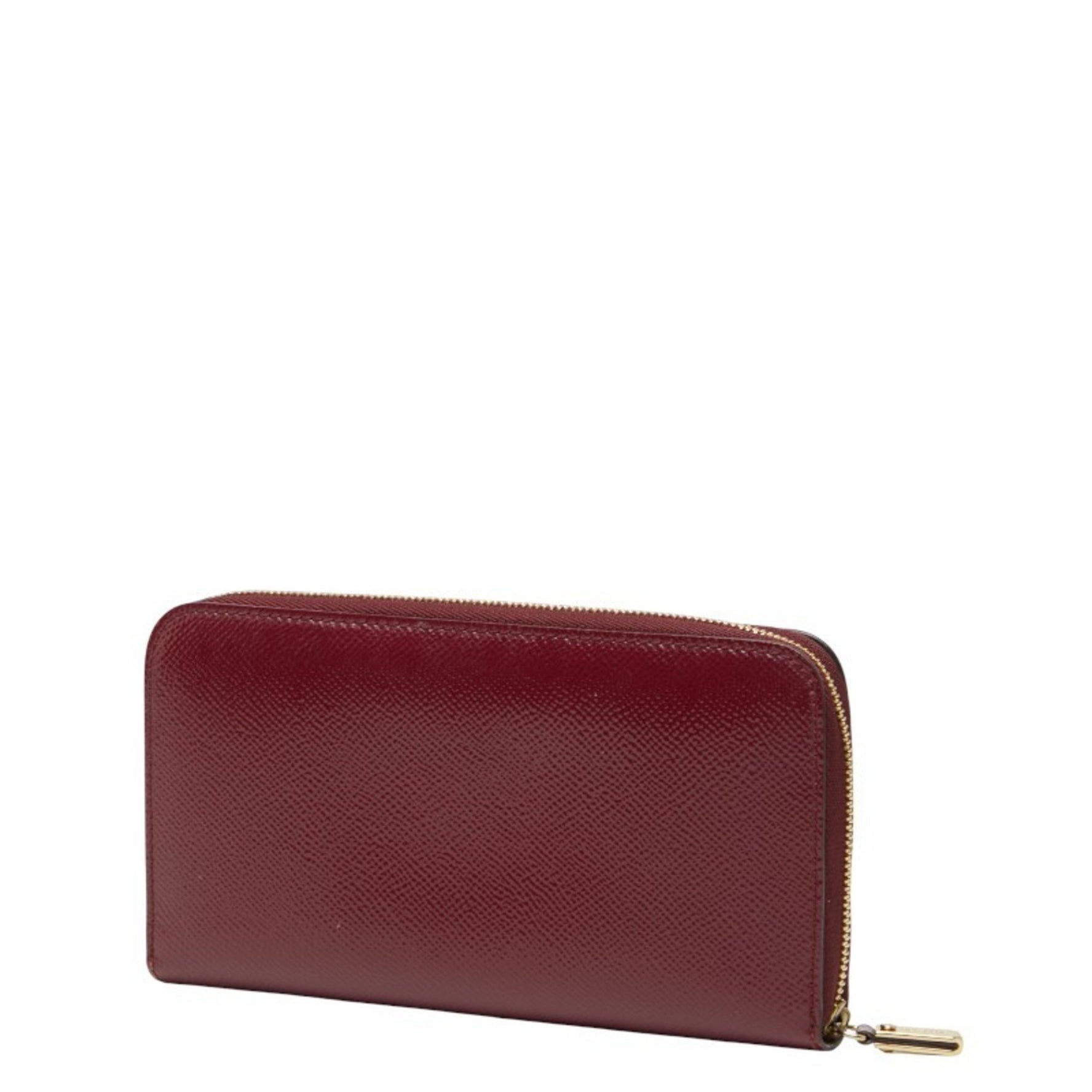 Burberry round zipper long wallet, wine red, Bordeaux, enamel