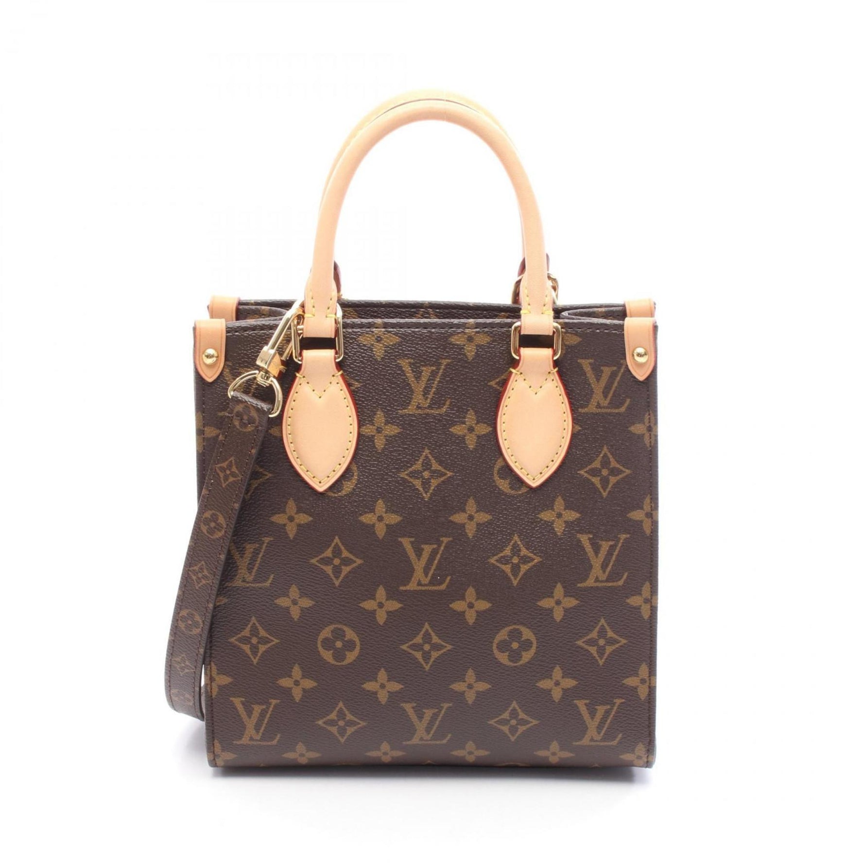 Louis Vuitton Sac Plat BB Handbag, Coated Canvas and Leather, Monogram